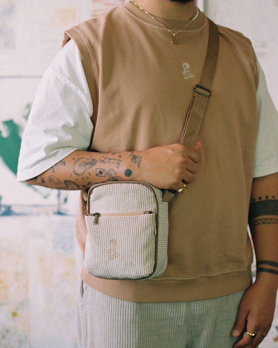 Square Ikon Corduroy Shoulder Bag