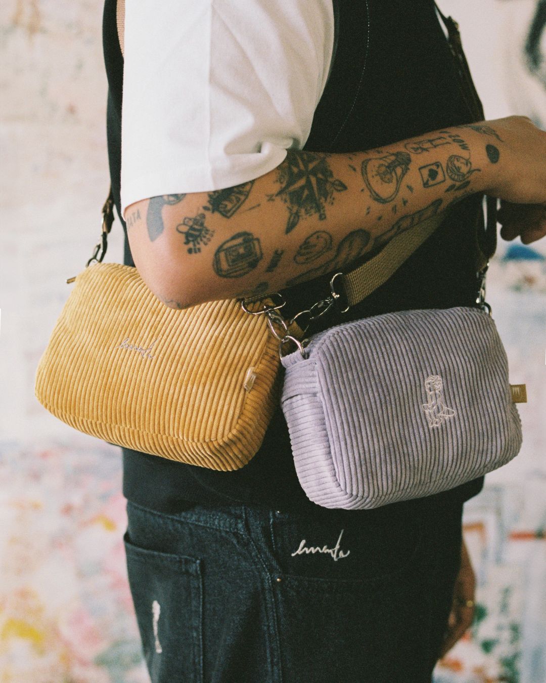 Fluffy Signature Corduroy Shoulder Bag