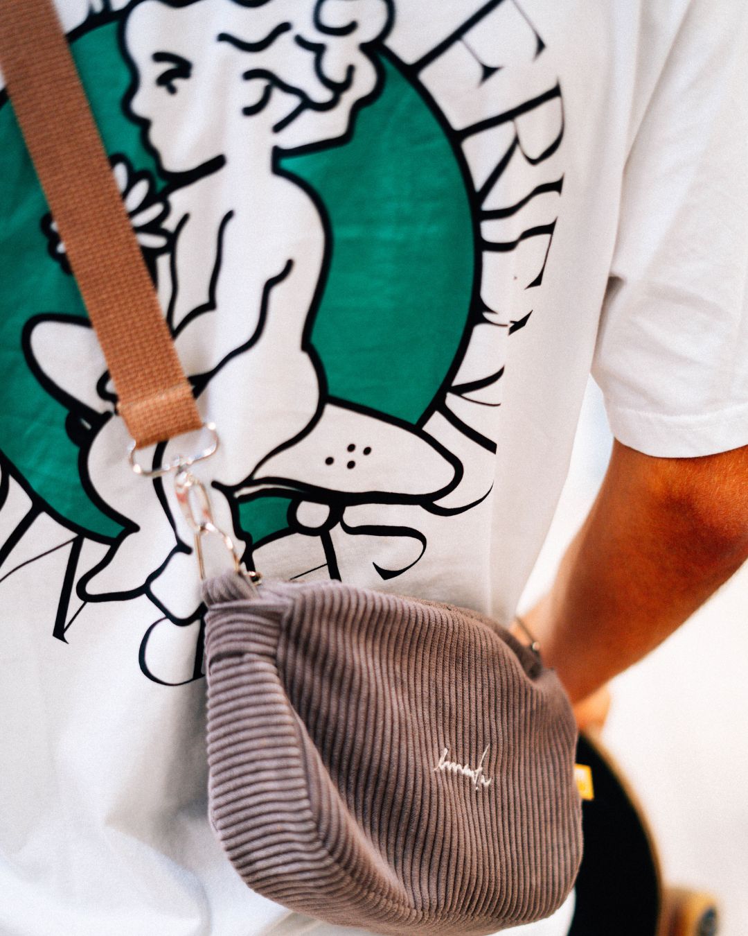 Fluffy Signature Corduroy Shoulder Bag