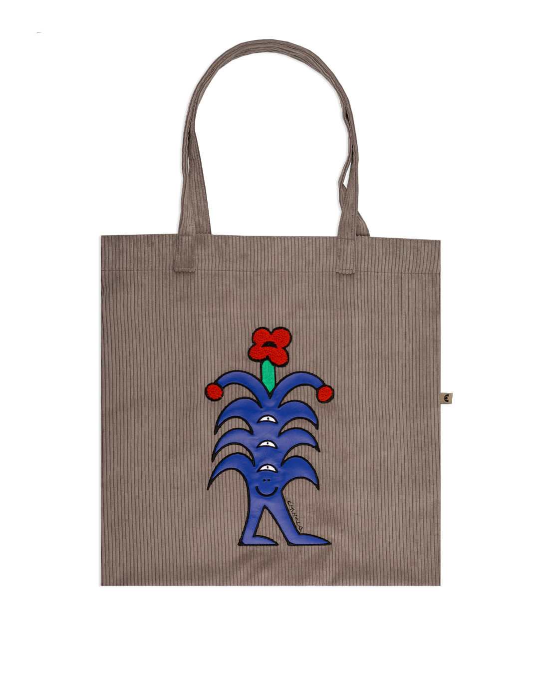 Flower Corduroy Tote Bag