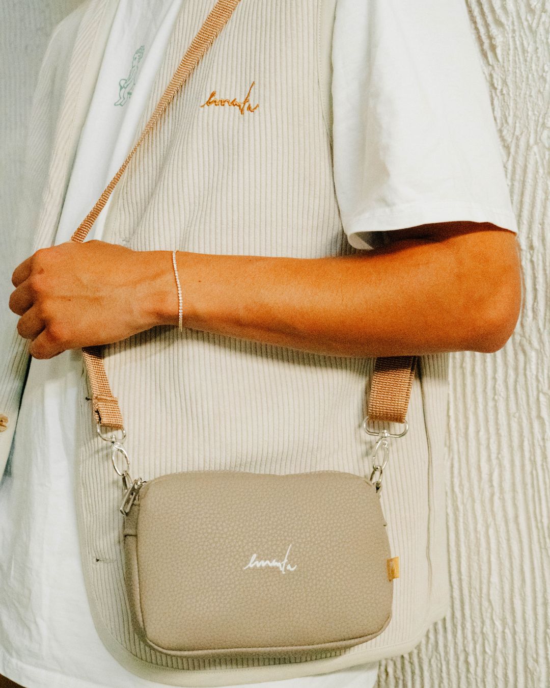 Fluffy Signature Napa Bag Taupe