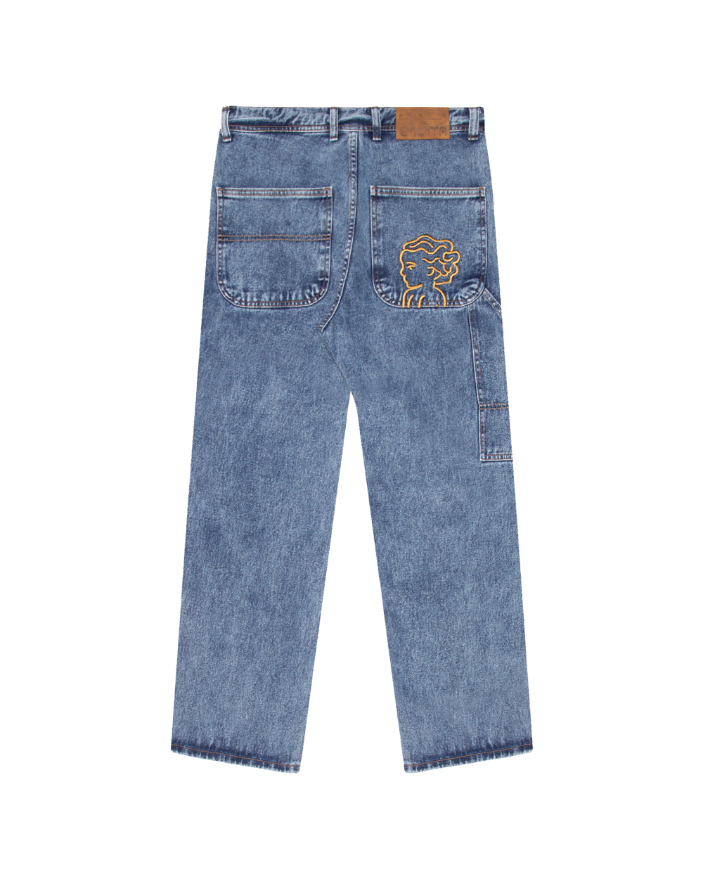 100% Cotton for durability and comfort
Blue fade-out denim fabric for a vintage-inspired look
Relaxed straight fit with a mid-waist design
Ikon logo embroidered in gold on the back pocket
Two front pockets, two back pockets, and one side pocket for functionality
Made in Portugal
Unisex design