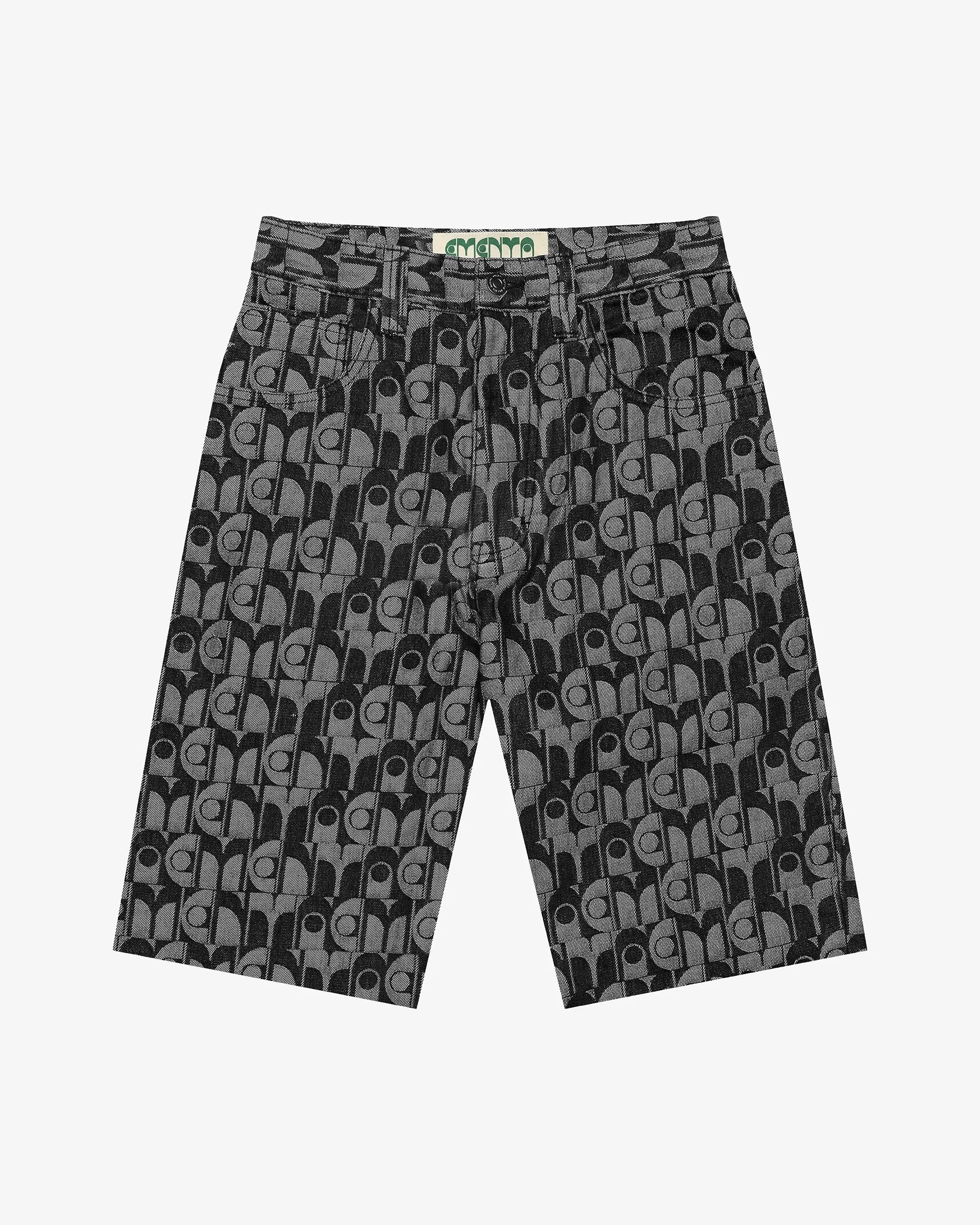 Tailored suit shorts designed with a structured construction
100% cotton denim
Relaxed silhouette with a wide leg and knee-length proportion
Front pleats, side pockets and zip fly with button closure
Black base with fine vertical stripe pattern and embroidered back detail
Made in Portugal