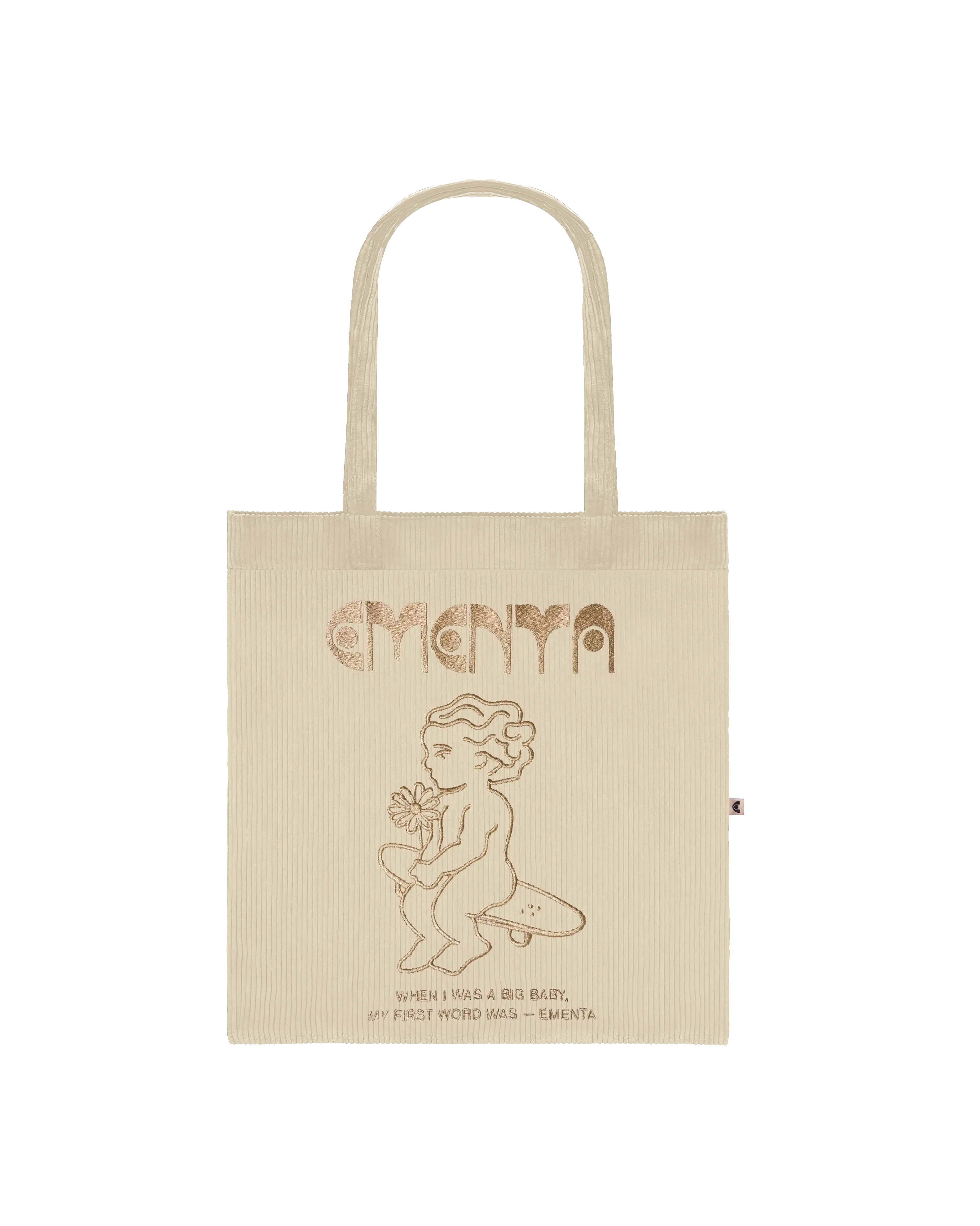 First Word Corduroy Tote Bag