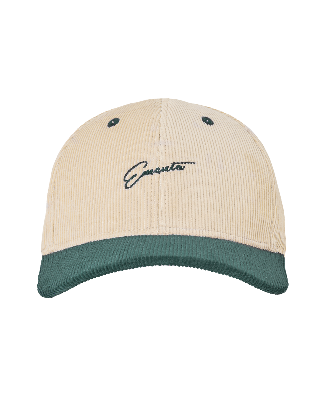 A corduroy baseball cap with a classic six-panel construction, offering a soft yet durable texture. Designed for a secure fit, it features a structured build and a balanced off-white and green color combination for a fresh, understated look. The adjustable metal strap allows for a customizable fit.
Made in Portugal.
