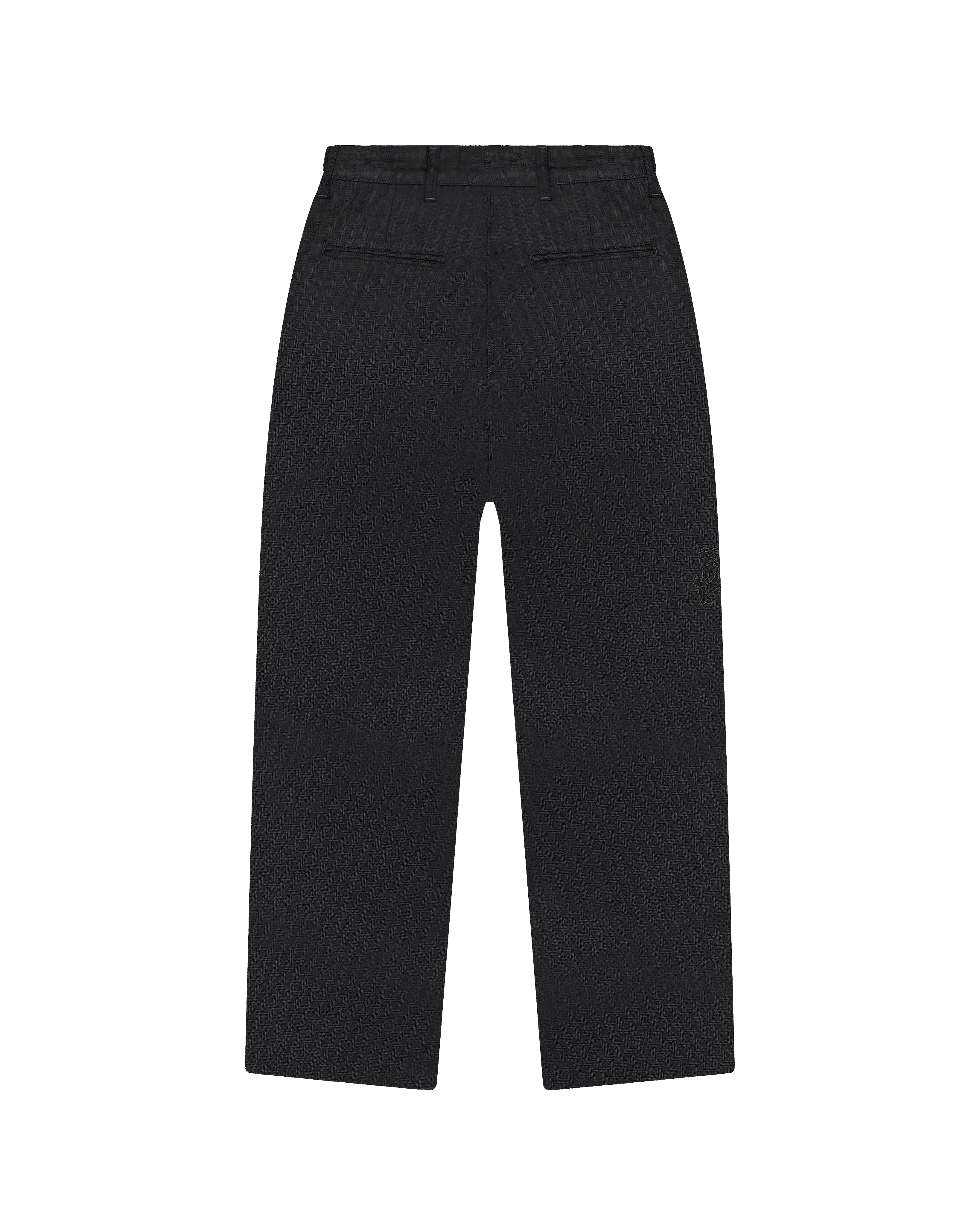 Papoite is our tapper fit. It is wider at the hips and gradually narrows down toward the ankle, creating a clean, modern shape without being tight.
Crafted from 100% cotton twill with a subtle ribbed texture
Relaxed fit with front pleats for added structure and ease
Two side pockets and two welt back pockets for everyday functionality
Small Ikon logo embroidery on the side seam
Reinforced stitching for long-lasting durability
Full-length legs with clean-finished hems
Unisex design made to fit all genders
Ma