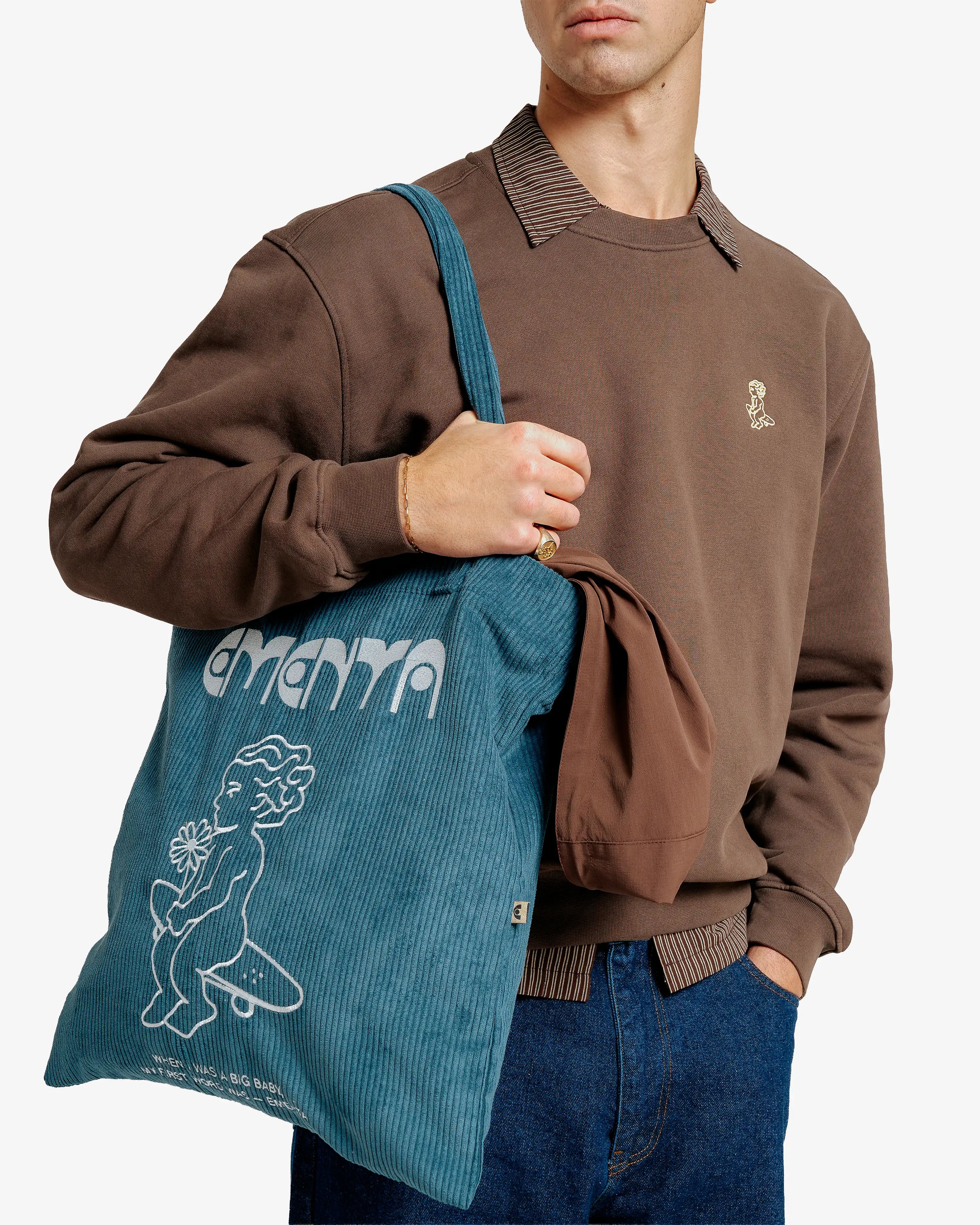 First Word Corduroy Tote Bag