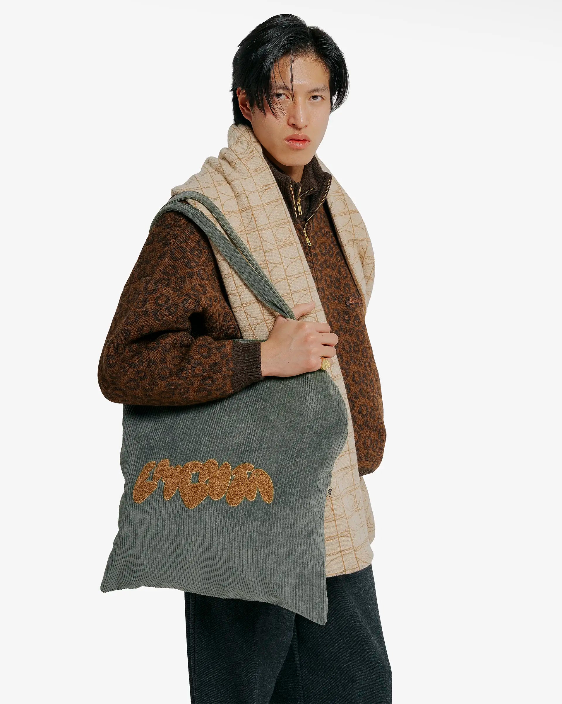 Graffiti Corduroy Tote Bag