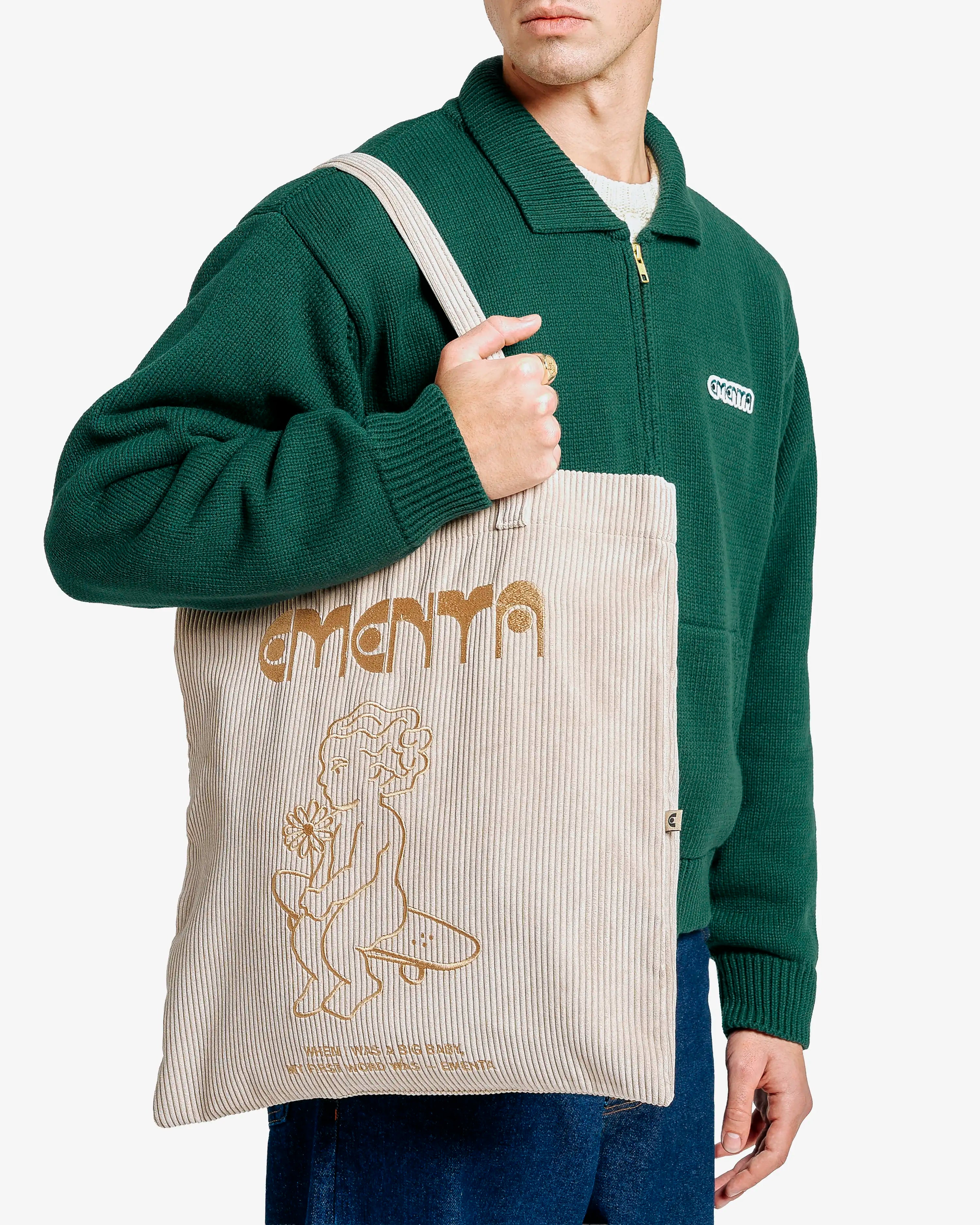 First Word Corduroy Tote Bag