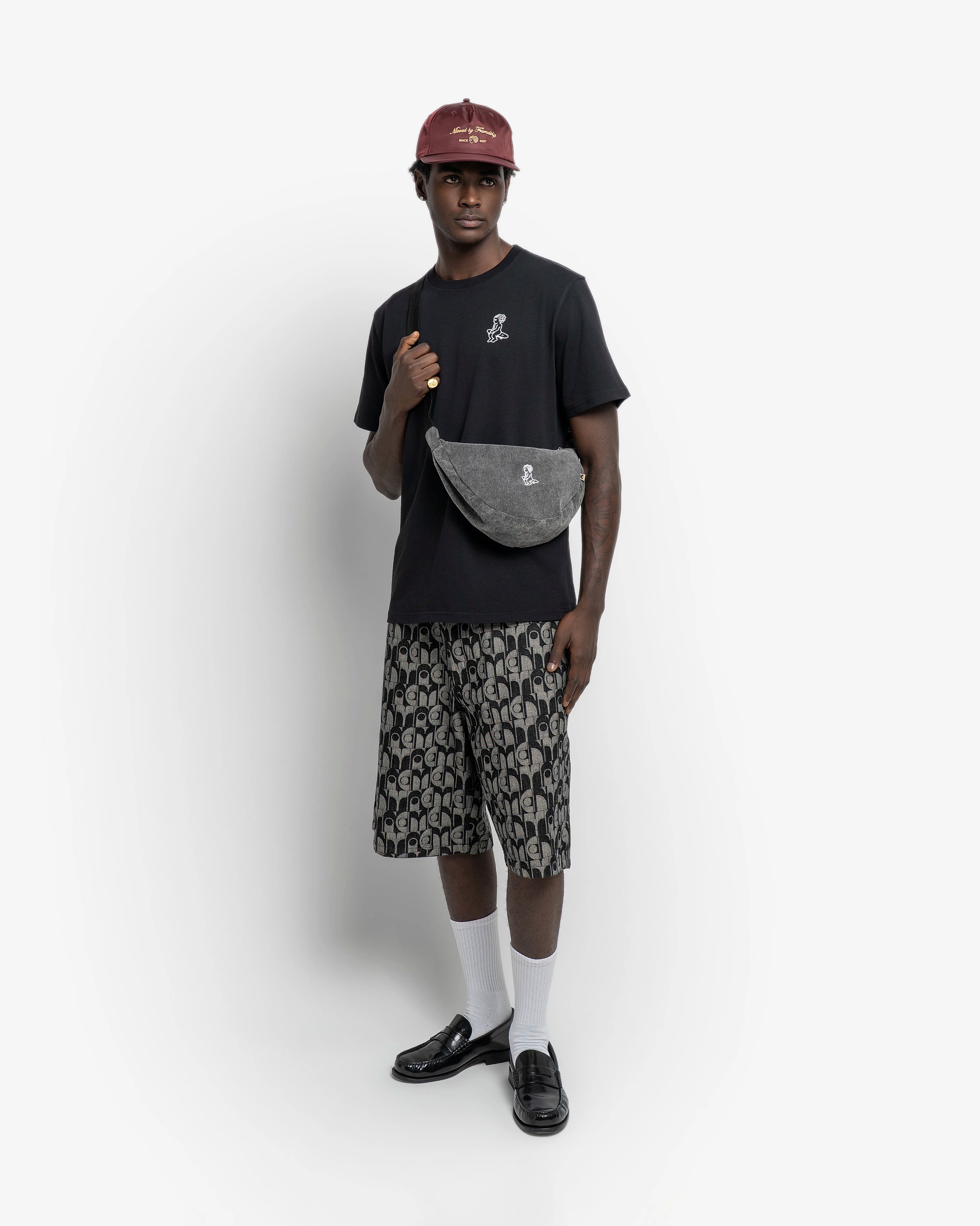 Bonga Dots Pattern Denim Shorts