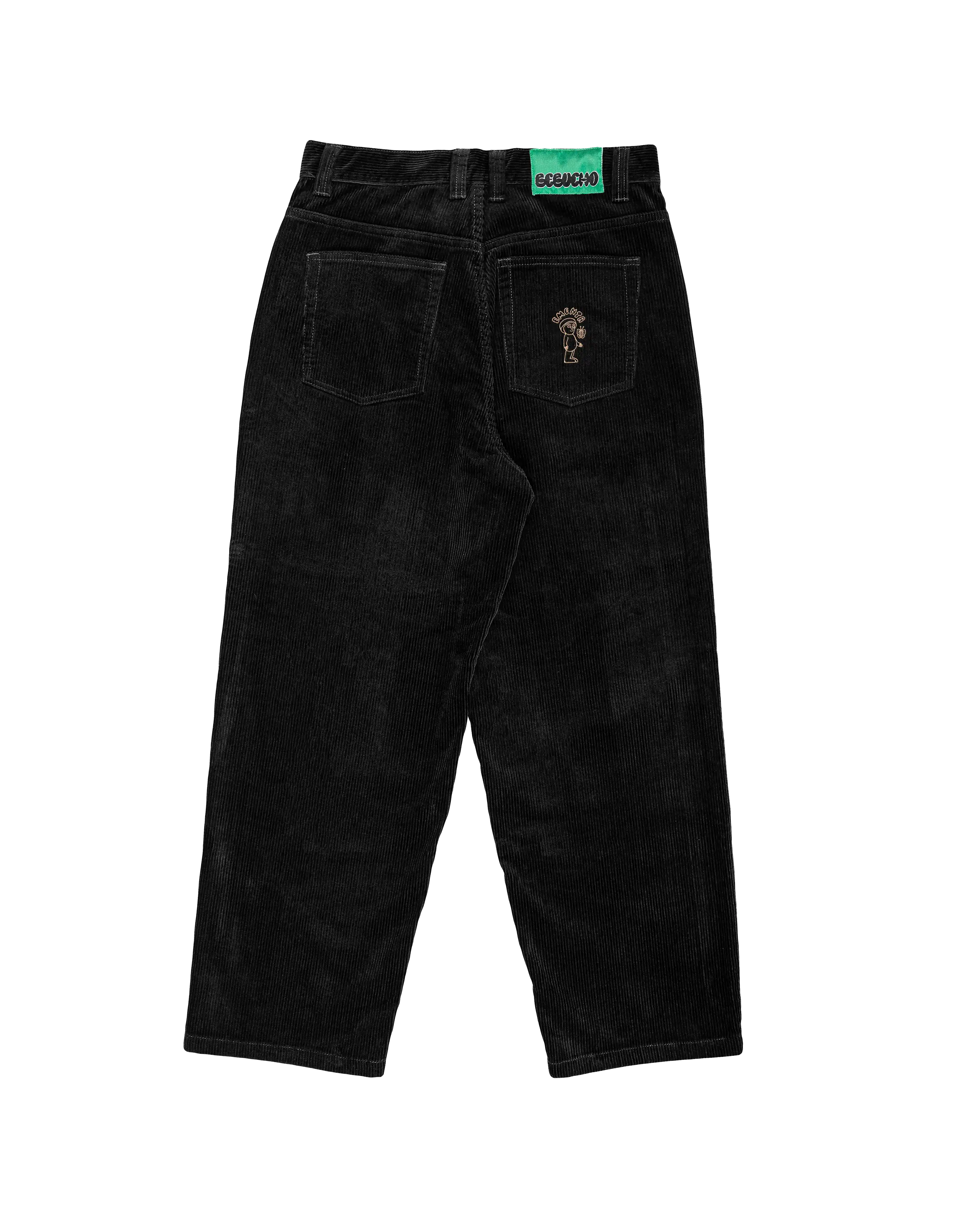 Artist Edition
100% cotton corduroy material
Baggy fit with a slightly tapered leg
Embroidery design on the front pocket
Bebucho design on the back pocket
Classic five-pocket construction
Belt loops with button closure and zip fly
Reinforced stitching for durability