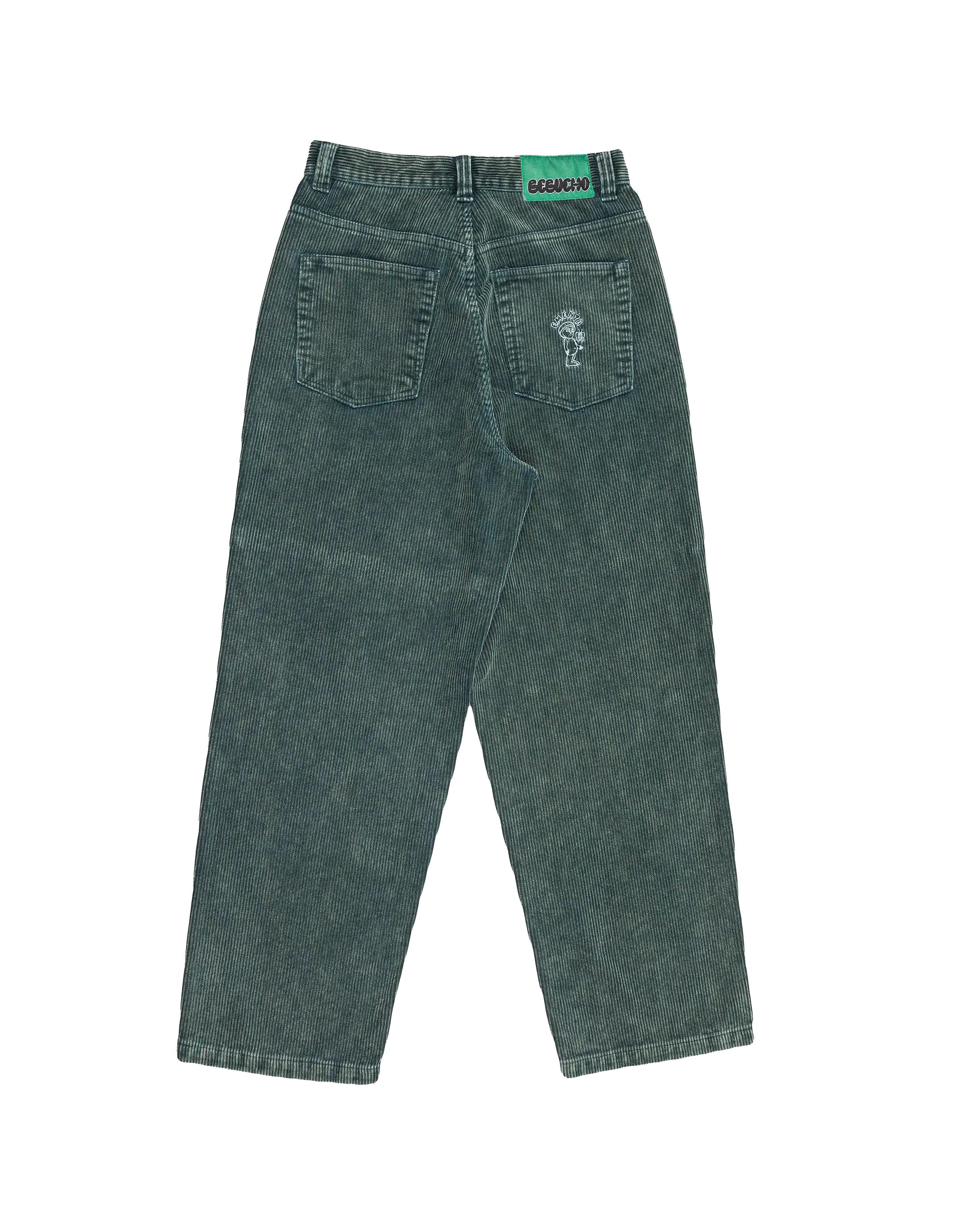Artist Edition
100% cotton corduroy material
Baggy fit with a slightly tapered leg
Embroidery design on the front pocket
Bebucho design on the back pocket
Classic five-pocket construction
Belt loops with button closure and zip fly
Reinforced stitching for durability