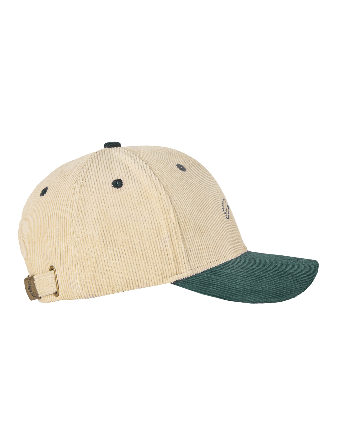A corduroy baseball cap with a classic six-panel construction, offering a soft yet durable texture. Designed for a secure fit, it features a structured build and a balanced off-white and green color combination for a fresh, understated look. The adjustable metal strap allows for a customizable fit.
Made in Portugal.