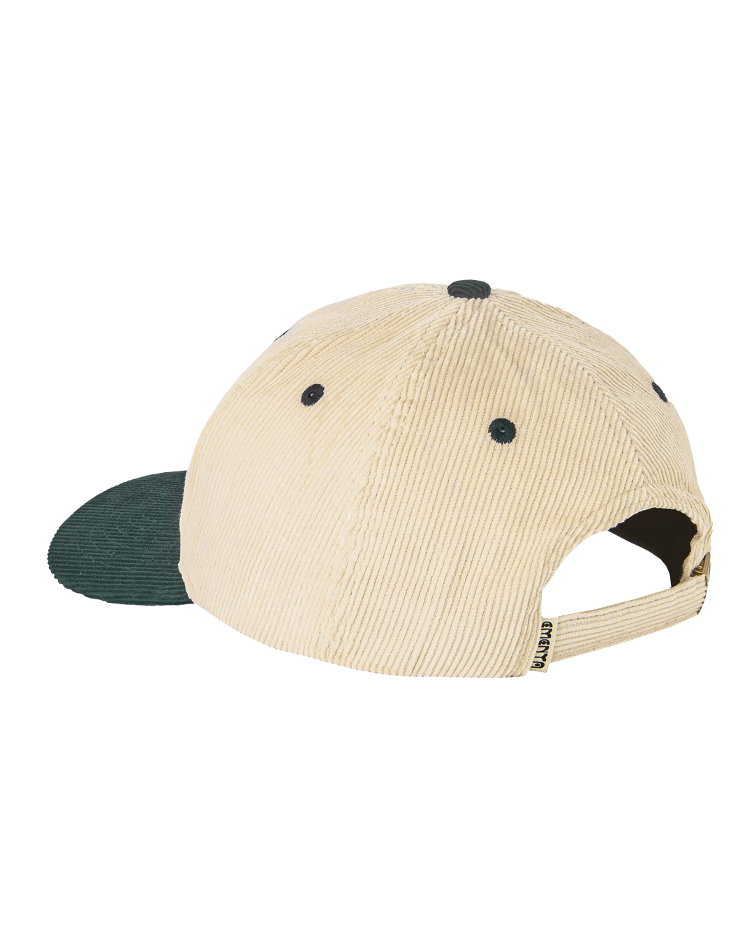 A corduroy baseball cap with a classic six-panel construction, offering a soft yet durable texture. Designed for a secure fit, it features a structured build and a balanced off-white and green color combination for a fresh, understated look. The adjustable metal strap allows for a customizable fit.
Made in Portugal.