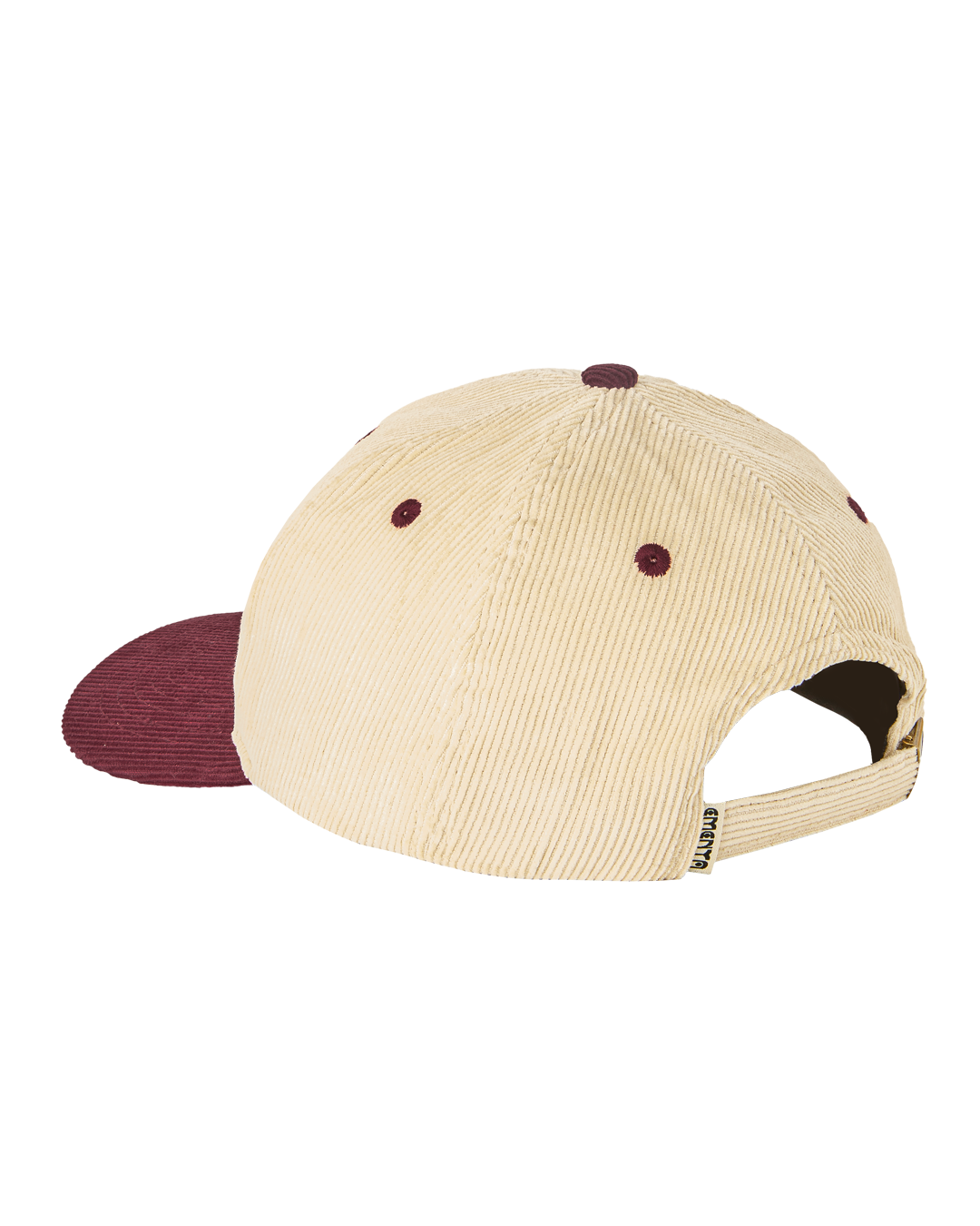 A corduroy baseball cap with a classic six-panel design, offering a soft yet durable texture. Its structured build ensures a secure fit, while the burgundy and off-white color combination adds a clean, understated look. Finished with an adjustable metal strap for a customizable fit.
Made in Portugal.