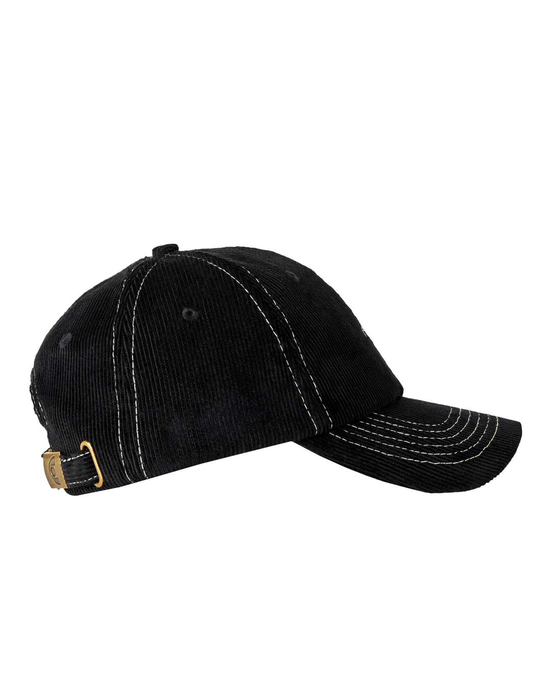 A black corduroy cap with visible white stitching, crafted from 100% cotton for a comfortable fit. Featuring a firm, curved peak and an embroidered Ementa logo, this six-panel cap offers a sleek, structured look. The adjustable strap with a metal buckle ensures a perfect, customizable fit.
Made in Portugal.