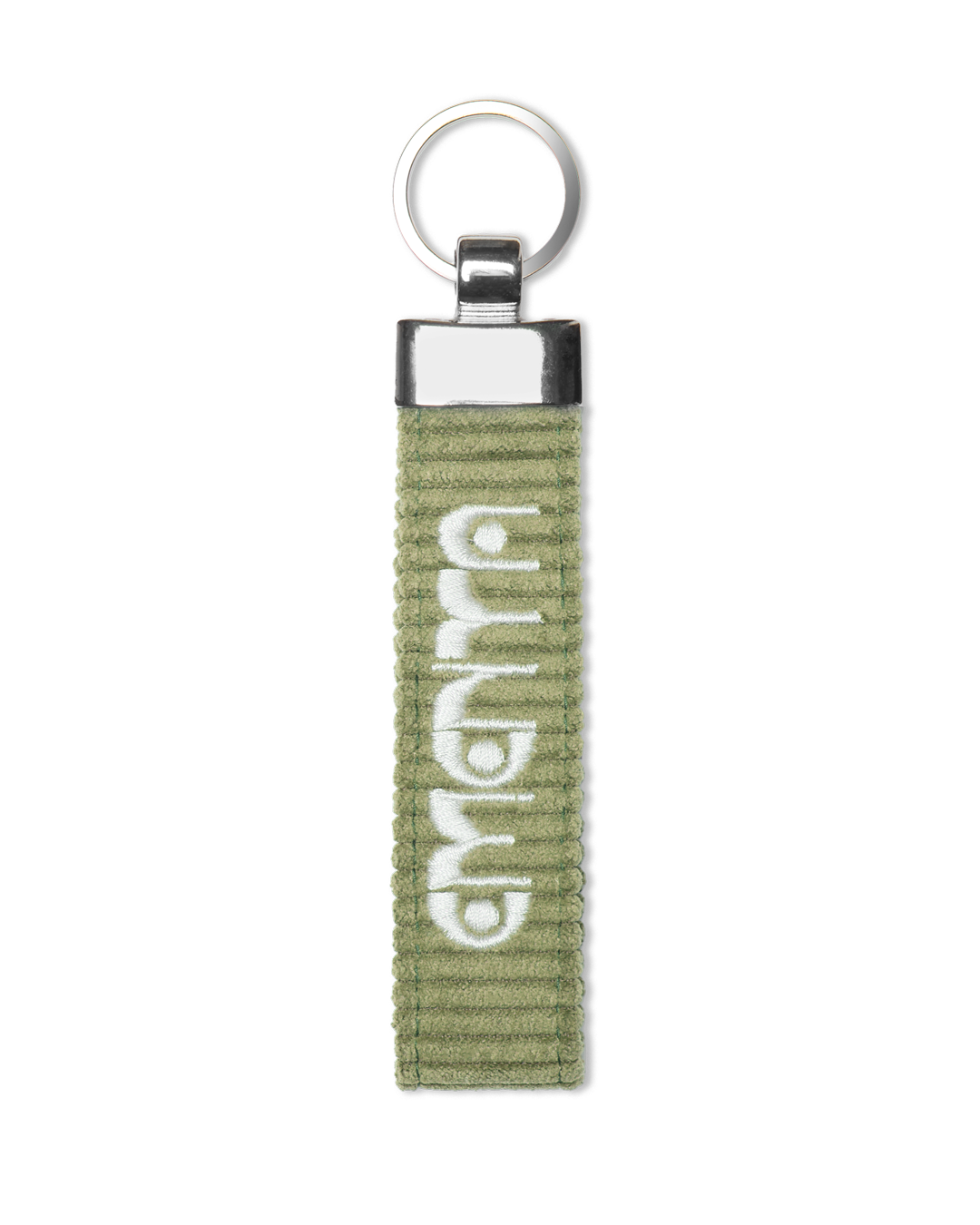 A corduroy keychain with the Ementa Dots logo in a metal finish.
Comes with a sturdy key ring. 
Simple, durable, and easy to carry.
The corduroy band measures 10,5cm in width and 2,5cm in length.
