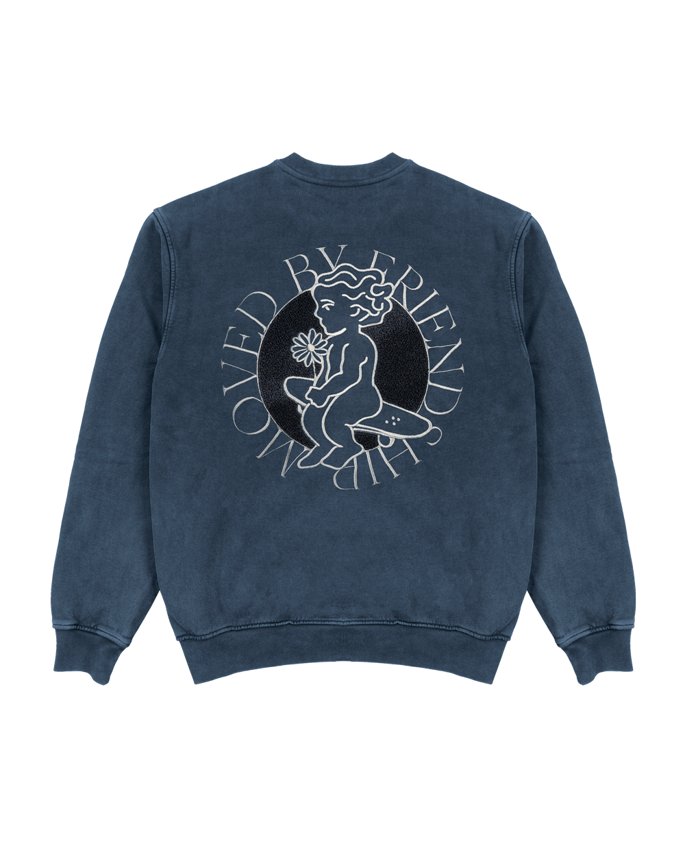 100% cotton, blue-washed crewneck
Baggy fit for a relaxed, comfortable look
Ribbed cuffs and hems for durability and fit
Embroidered Ikon flower design on the front and large Ikon flower with the motto “Moved by Friendship” on the back
Soft, breathable fabric for everyday wear
Pre-shrunk to maintain shape after washing
Made in Portugal
Ideal for layering or wearing alone
Unisex design for versatile styling