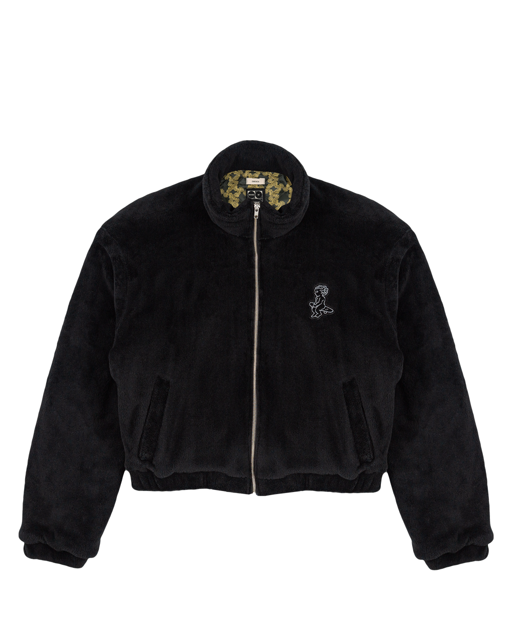 The Ikon Fur Jacket features a soft black fur exterior and diamond stitching on the inside. The jacket also has the Ikon logo embroidered on the back, along with a corduroy interior for added detail.
It includes adjustable elasticated wrists and hips for a more tailored fit, along with two exterior pockets and one interior pocket for storage.