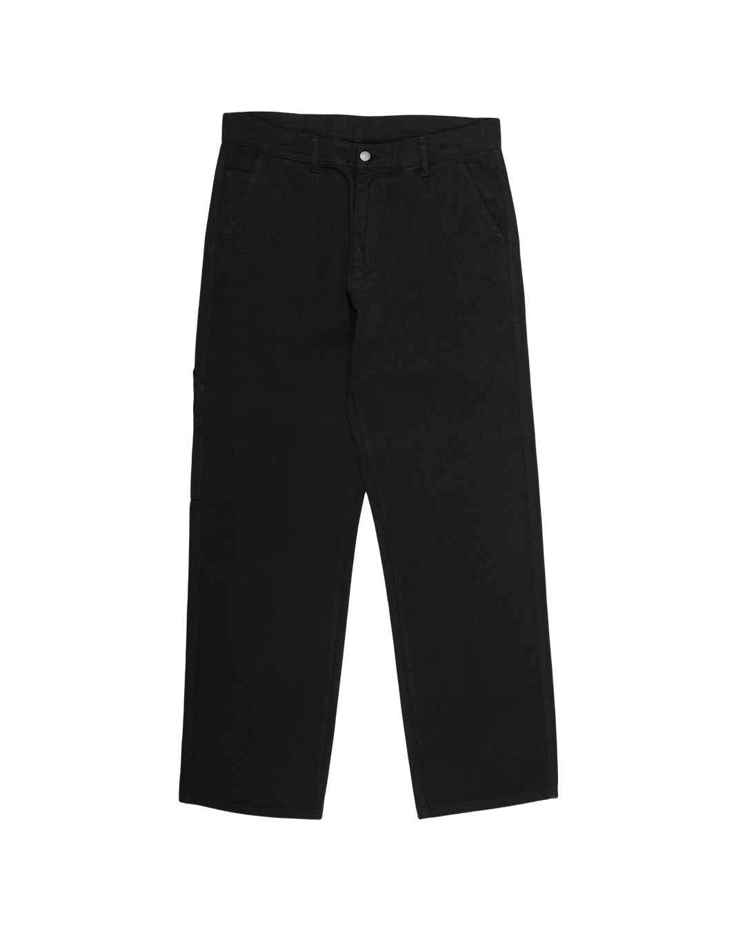 The Kit Ikon Twill Relaxed Pants are designed with a baggy, relaxed straight fit and a mid-waist, offering comfort and ease of movement. The pants feature two front pockets, two back pockets, and an additional side pocket for practical storage.