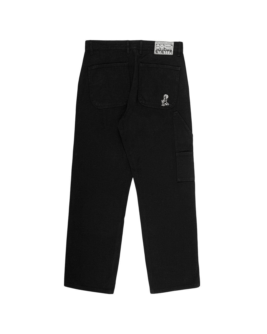 The Kit Ikon Twill Relaxed Pants are designed with a baggy, relaxed straight fit and a mid-waist, offering comfort and ease of movement. The pants feature two front pockets, two back pockets, and an additional side pocket for practical storage.
