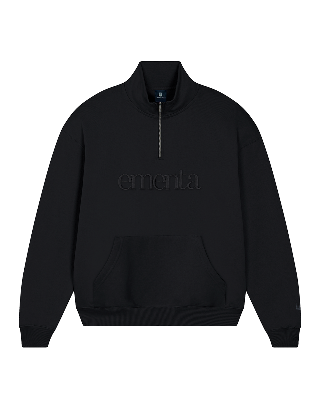 Half-zip black sweatshirt crafted from soft cotton fabric with carefully selected grammage, ensuring a comfortable and well-structured fit. A perfect blend of minimalism and thoughtful details.