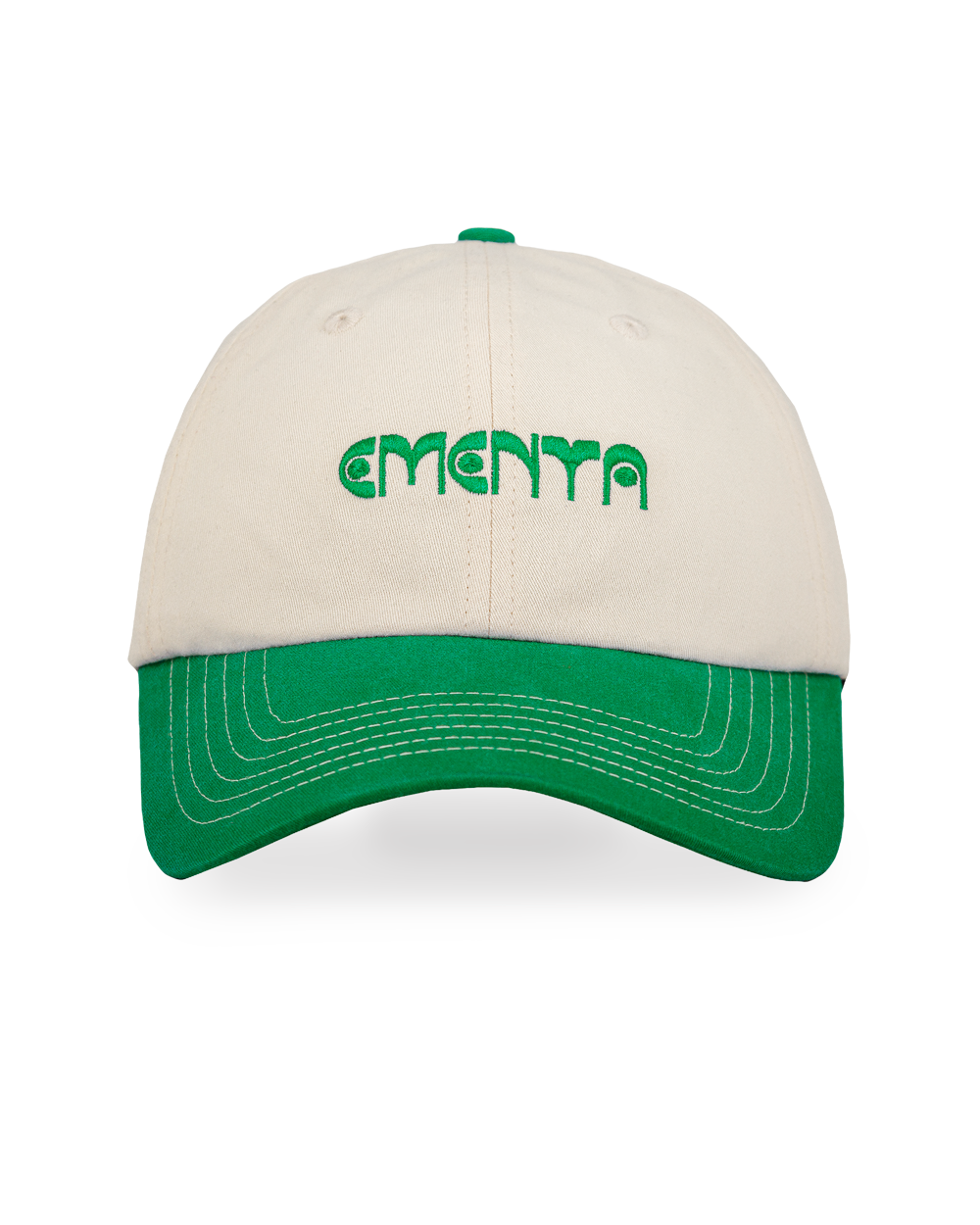 The Lisa Cap is a classic six-panel cap crafted from durable 100% cotton twill, inspired by Lisbon’s cultural heritage. It features an off-white crown with a green curved brim, with visible white stitching. The front panel showcases the Ementa Dots logo embroidered in green, while the side is adorned with the Lisa design, a tribute to Lisbon’s iconic tiles and swallows. An adjustable back strap ensures a comfortable and customizable fit, making this cap a timeless and versatile addition to any wardrobe.