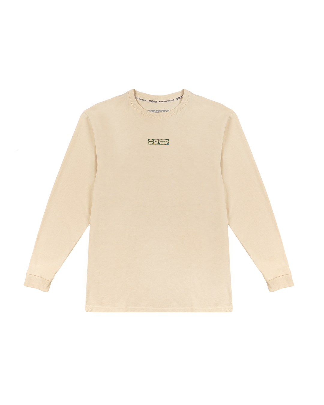 Made from 100% soft cotton, the off-white Mbf Long Sleeve offers a relaxed fit for everyday wear. Featuring our motto "Moved by Friendship" on the front and back, it combines simplicity with meaningful detail.