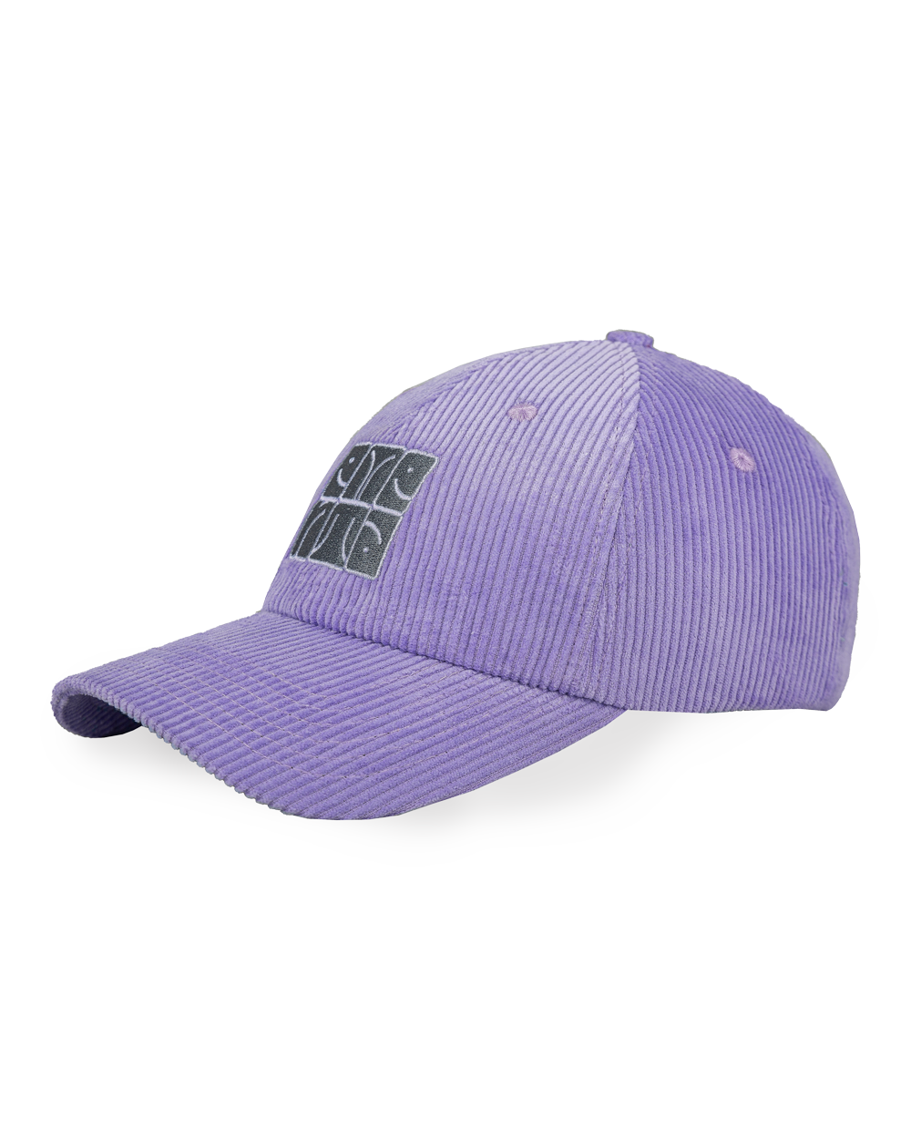 The Totem Cap is a classic six-panel cap crafted from 100% cotton corduroy, offering a soft texture and a timeless look. It comes in a lilac color, complemented by a curved brim for a relaxed fit. The front features our new Ementa totem patch in grey, creating contrast against the lilac background. 