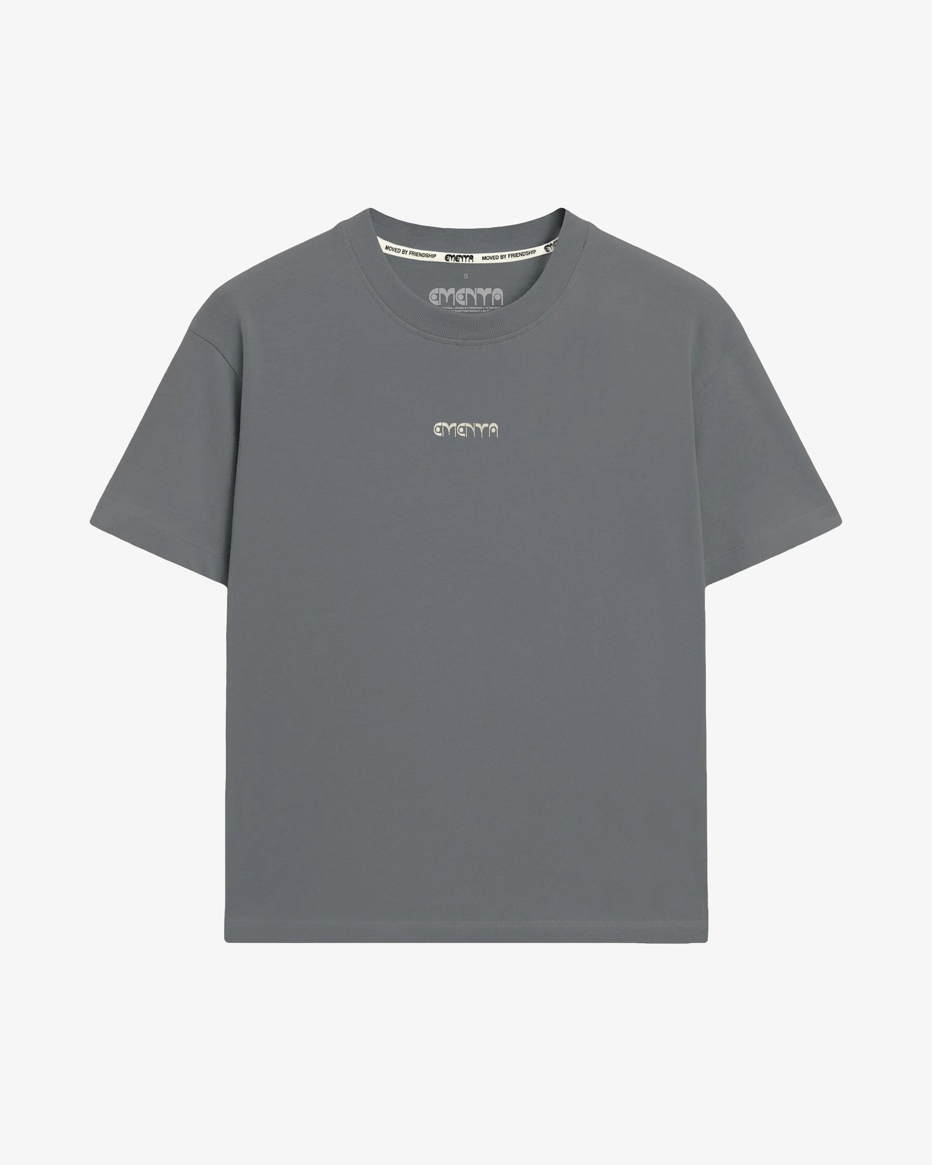 100% cotton, 240 g/m²
Soft feel with a structured shape
Grey color with off-white "First Word" print
Pre-shrunk to hold its shape after washing
Reinforced collar and double-stitched hems for durability
Unisex fit
Made in Portugal