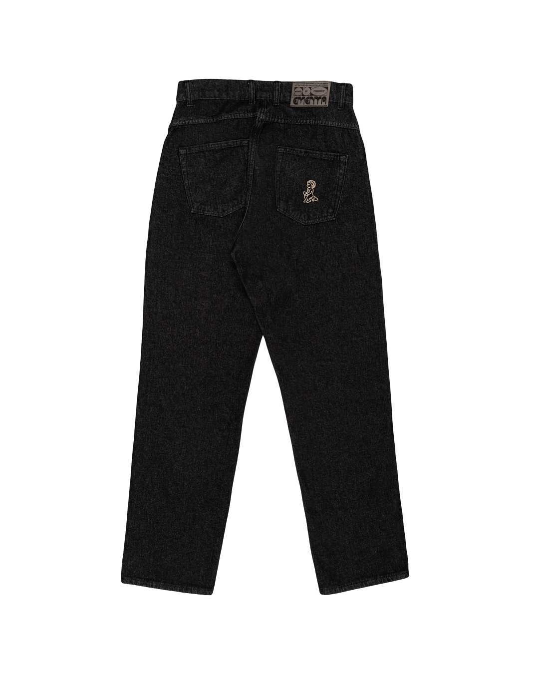 comfortable and durable relaxed-fit jeans are made from black rinsed denim, designed with care to provide the perfect fit. Crafted from 100% cotton, they feature an embroidered logo on both the front and back. Made in Portugal, these unisex jeans are a versatile addition to any wardrobe.