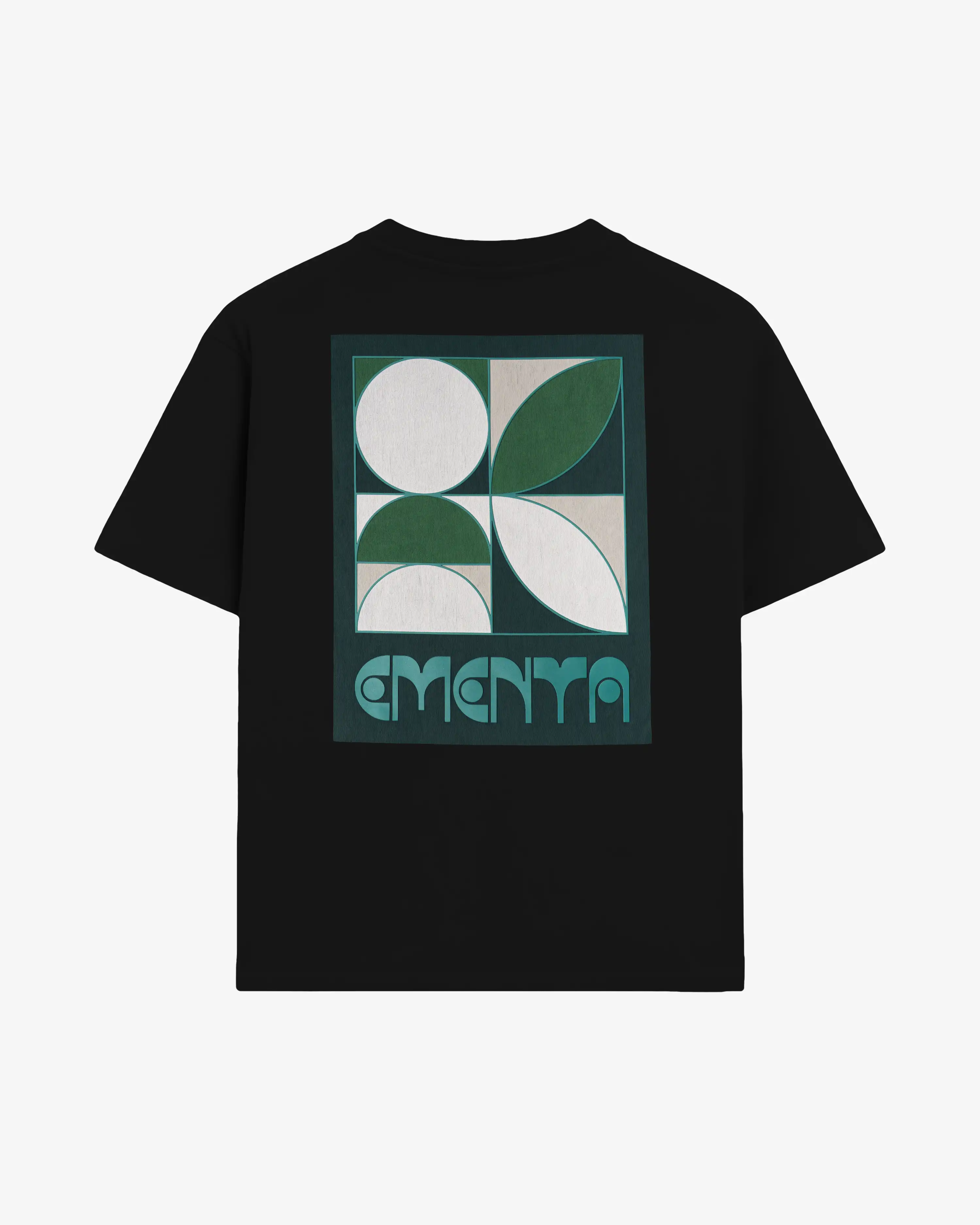 Short sleeve t-shirt made from 100% cotton jersey with a 240 gsm weight and structured feel
Regular fit with a straight silhouette
Small front print and oversized back graphic featuring the Leaf artwork and Ementa branding
Black base with off-white and green graphic composition
Ribbed collar and clean hem finish
Machine wash cold. Do not tumble dry
Made in Portugal