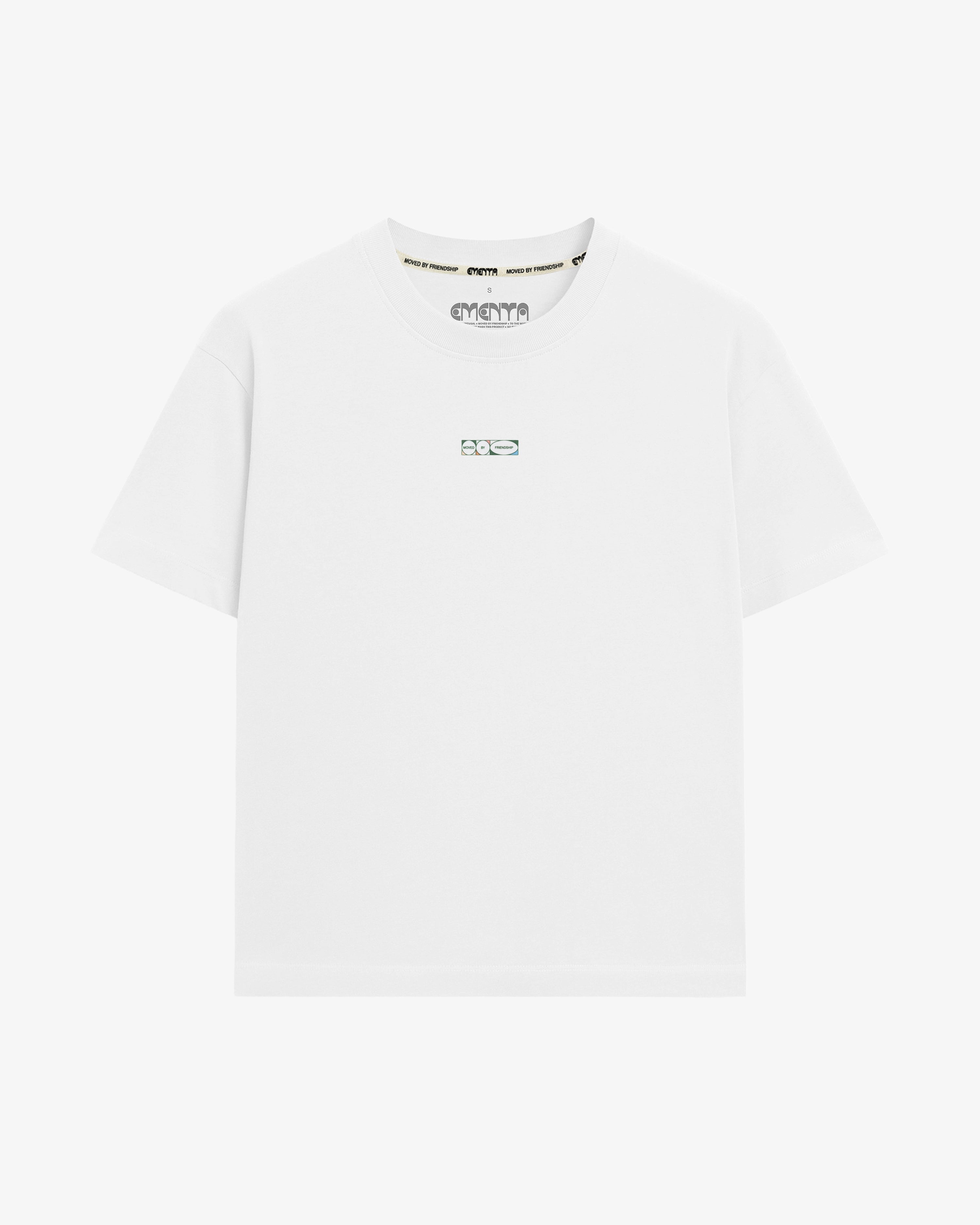 Short-sleeve t-shirt designed for everyday wear
100% cotton jersey with a soft, medium-weight feel
Regular unisex fit that holds its shape
“Moved By Friendship” text printed on the front
Lion graphic printed on the back
White base colour
Made in Portugal