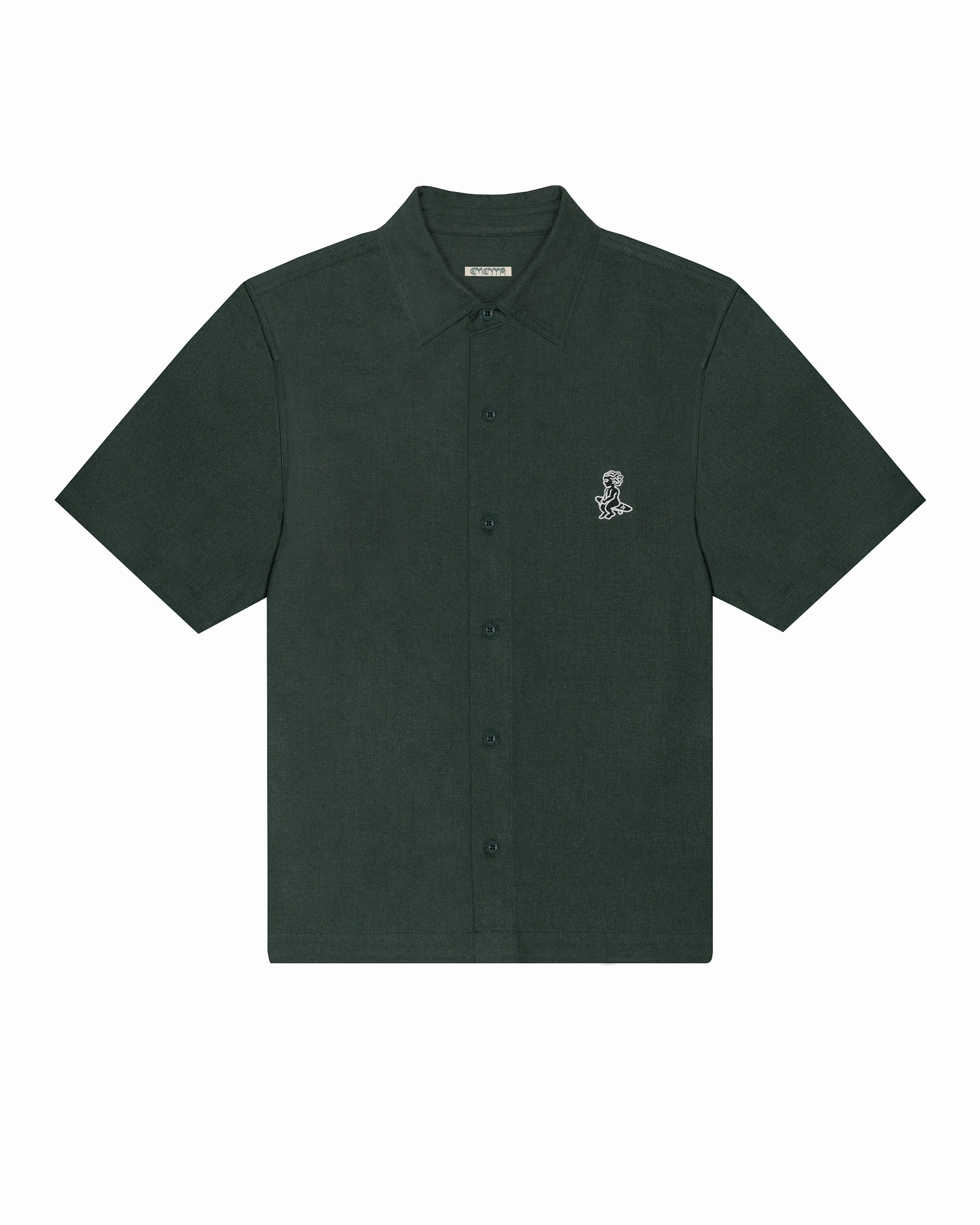 Short sleeve button-up shirt with a clean, structured appearance
100% cotton fabric with a textured weave and dry hand feel
Relaxed fit with a straight cut for ease of movement
Chest embroidered patch featuring the Ikon logo
Deep green tone with a matte finish and tonal buttons