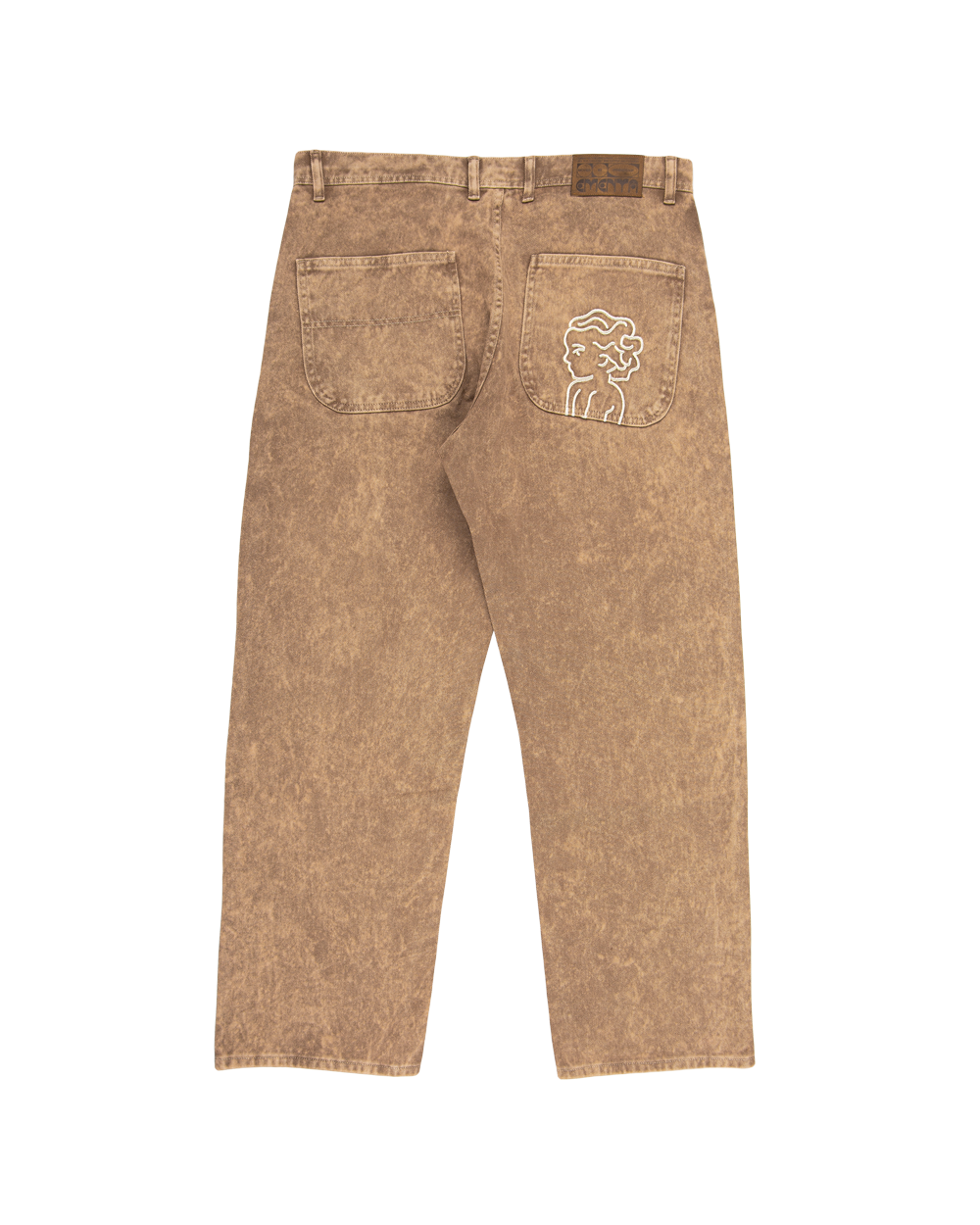 The Big Ikon Twill Relaxed Fit Pants are designed with a baggy, relaxed straight fit and a mid-waist, offering comfort and ease of movement. The pants are crafted from dyed camel rag on twill fabric, providing a unique and stylish color. They feature two front pockets, two back pockets, and one side pocket for practical storage.