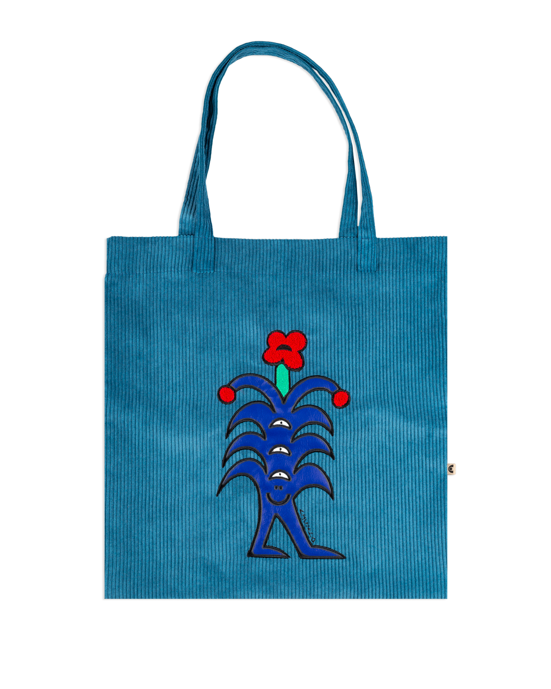 Flower Corduroy Tote Bag