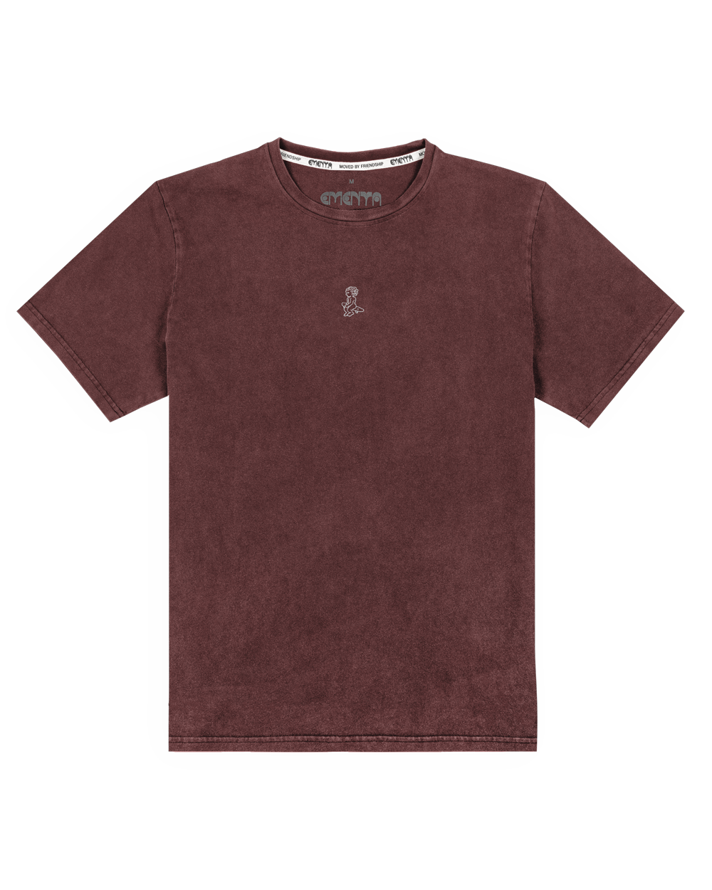 The Ikon Washed T-Shirt has a burgundy-washed finish and features the Ikon stamp embroidery on both the front and back, crafted from 100% cotton for lasting comfort and durability.