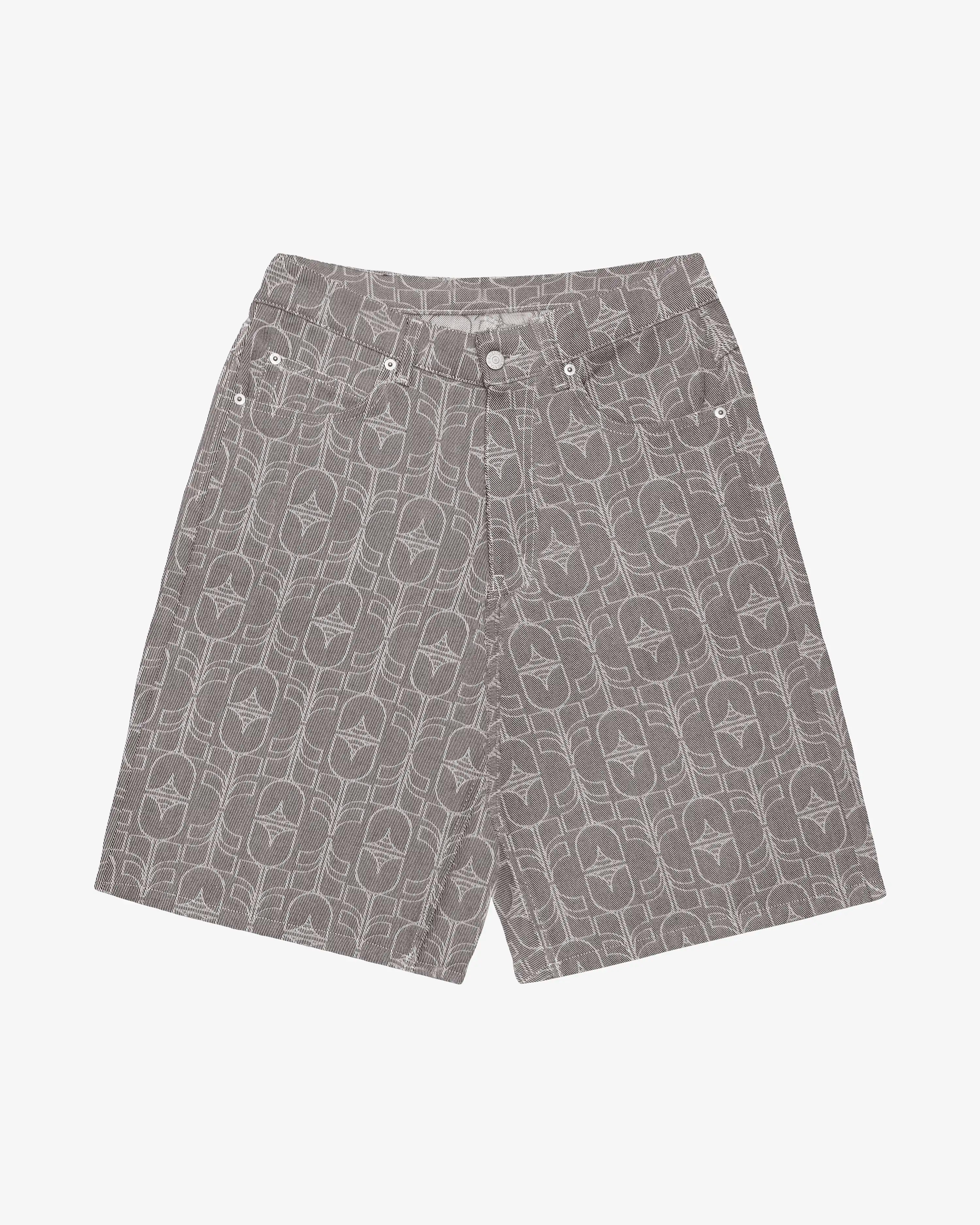 Available for shipping in October.
Denim shorts designed for everyday wear, featuring an all-over woven Flourish pattern.
Midweight cotton jacquard with a structured feel and textured finish.
Regular fit with a straight leg and classic five-pocket construction.
Finished with metal rivets, button closure and a woven Ementa back patch.
Brown jacquard fabric with a tonal all-over Flourish motif.
Made in Portugal.