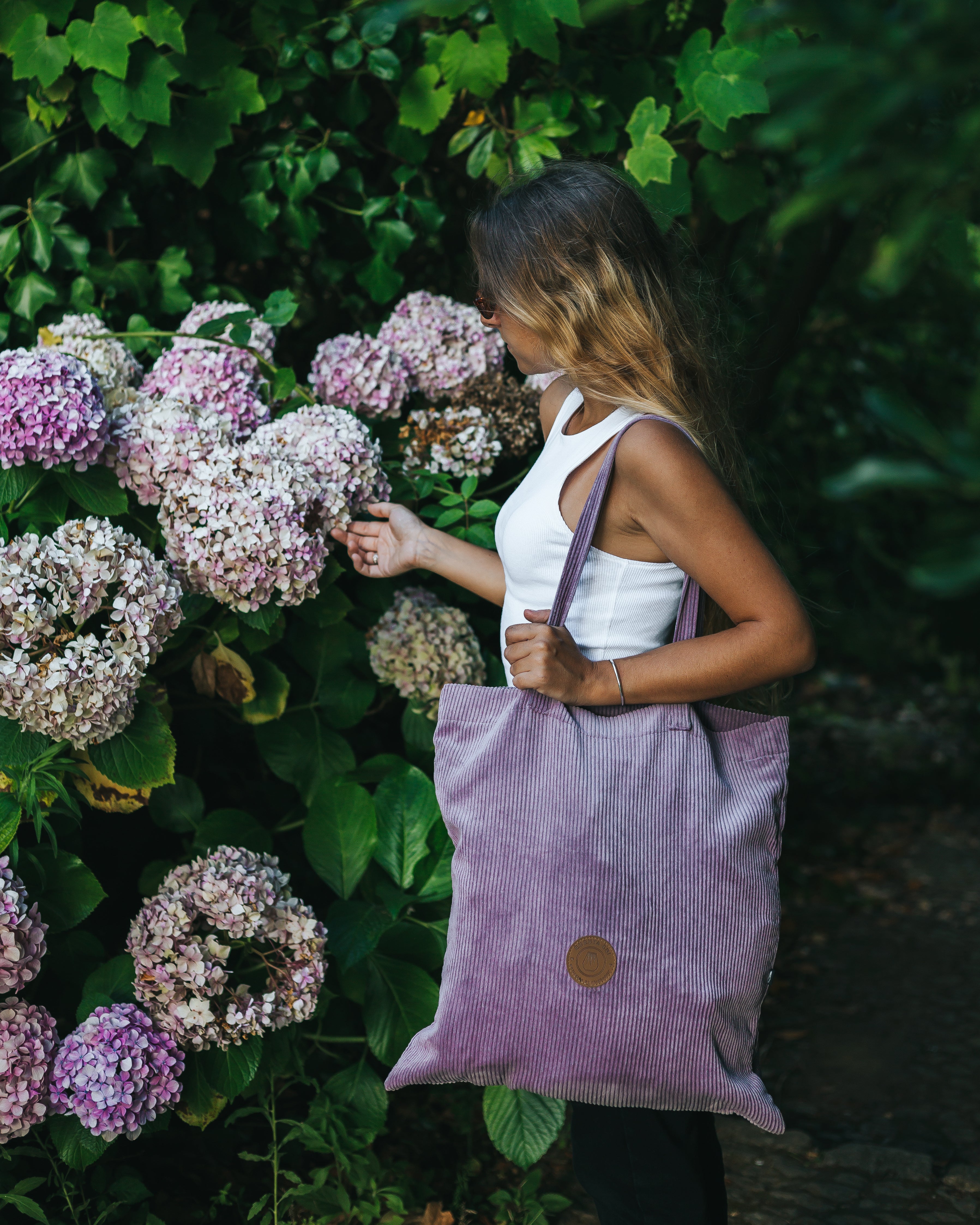 Patch Corduroy Tote Bag