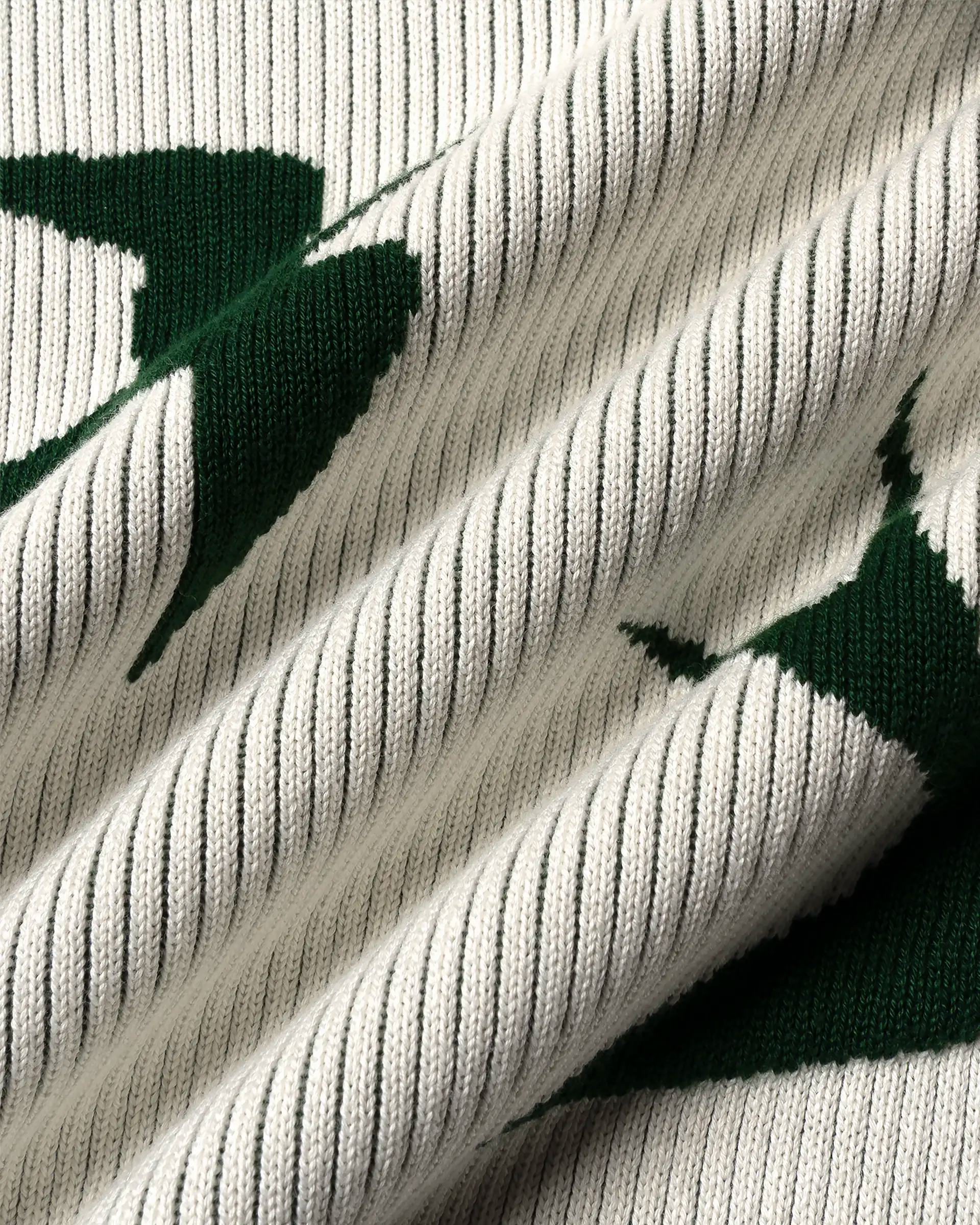 Close-up of double knit texture and inverted knit construction