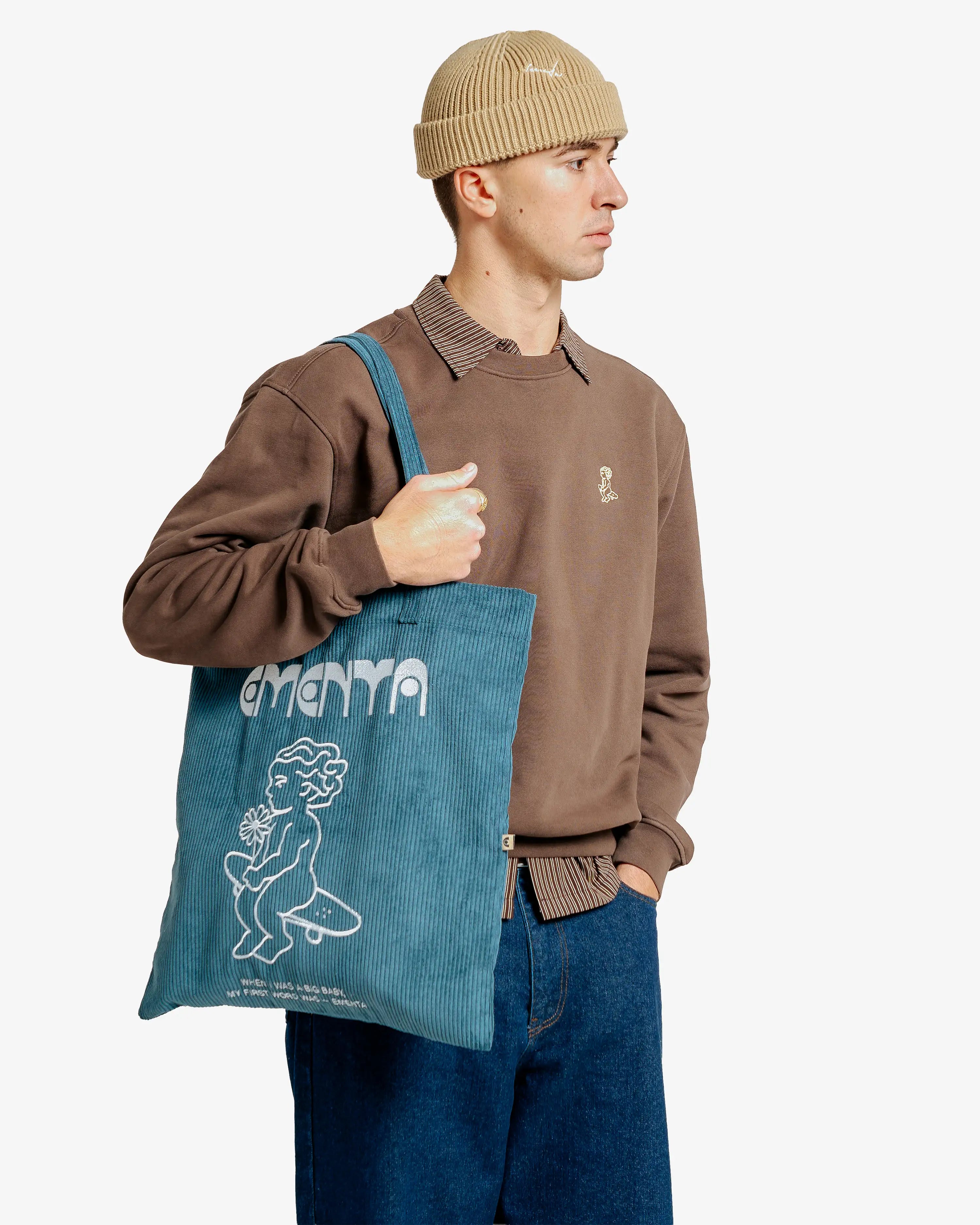 First Word Corduroy Tote Bag