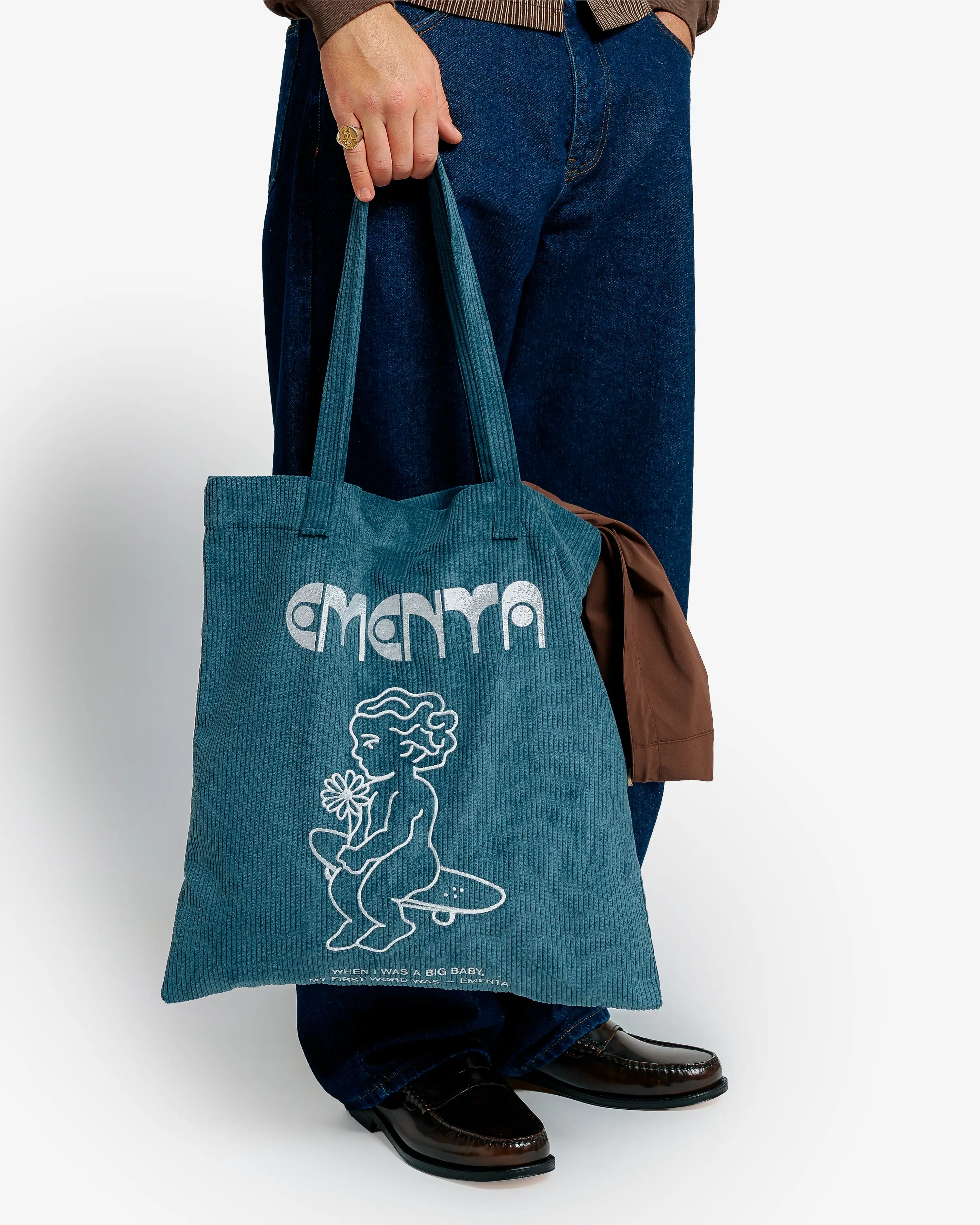 First Word Corduroy Tote Bag