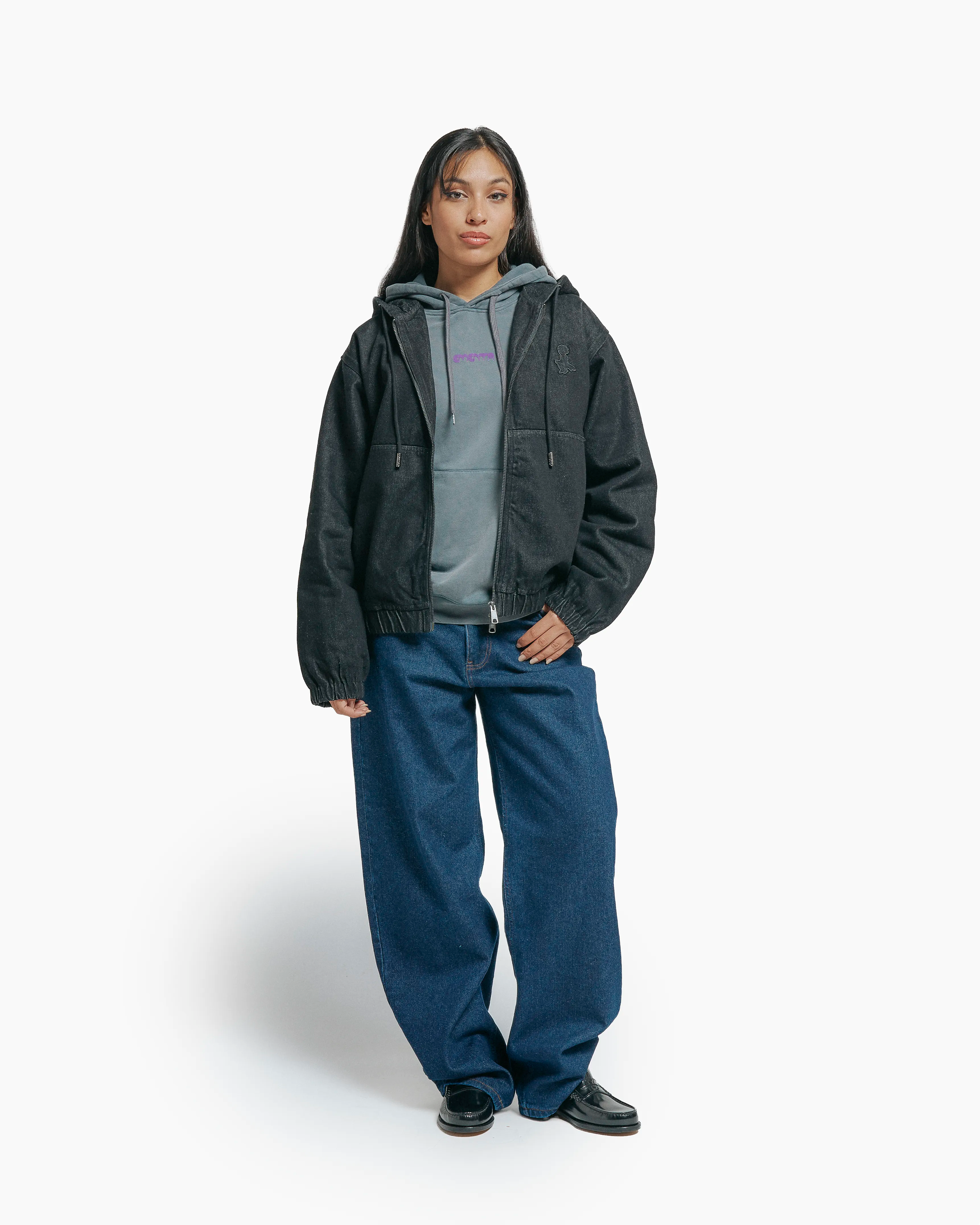 Ikon Denim Hooded Zip Jacket