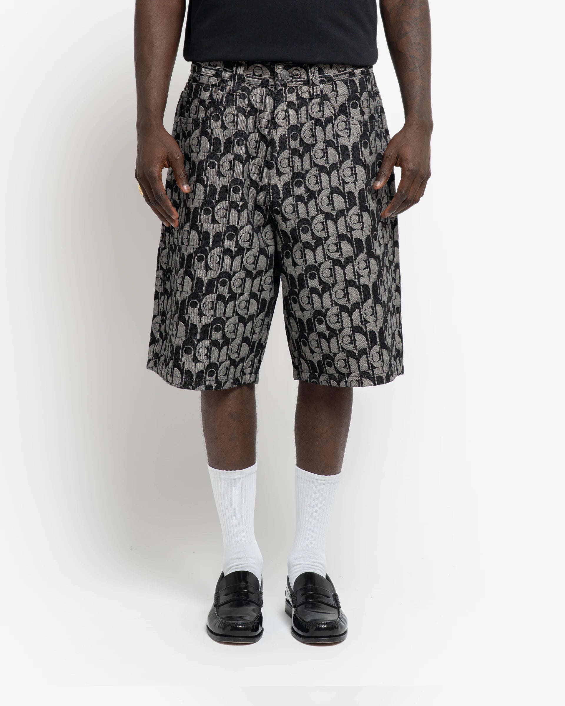 Bonga Dots Pattern Denim Shorts