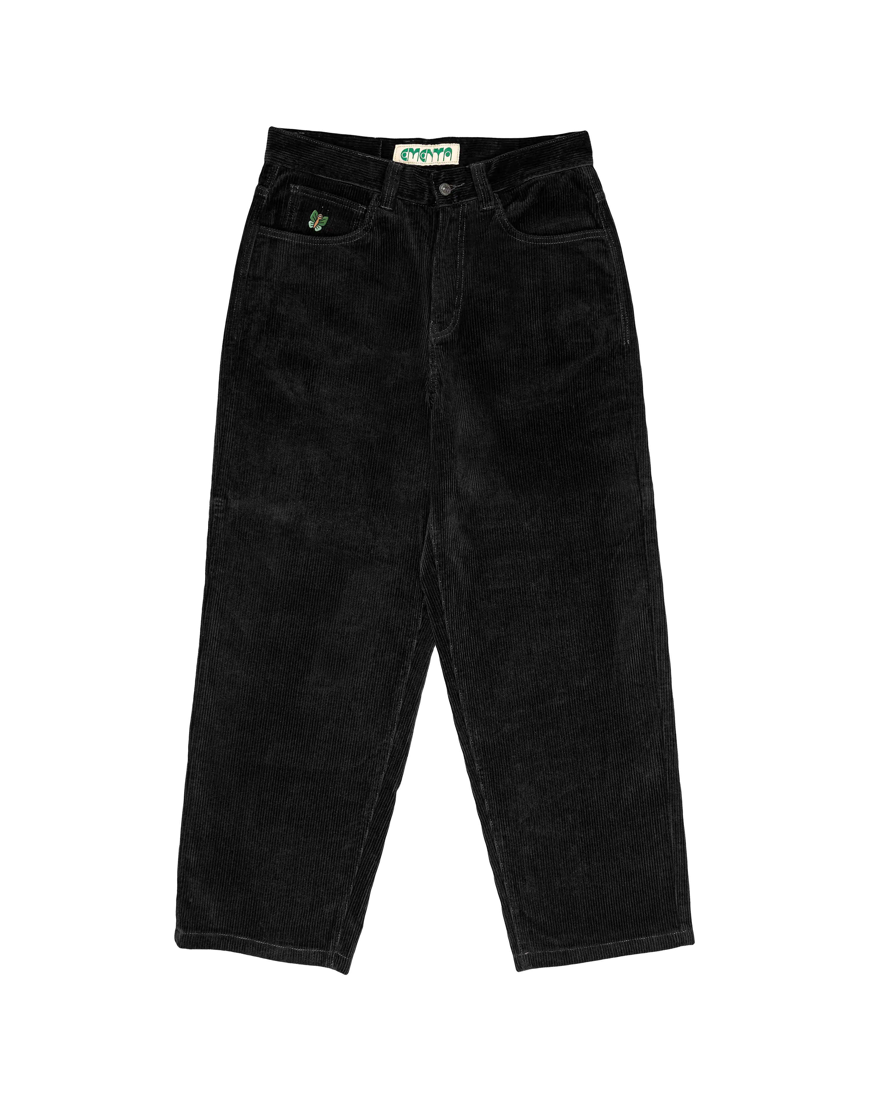Artist Edition
100% cotton corduroy material
Baggy fit with a slightly tapered leg
Embroidery design on the front pocket
Bebucho design on the back pocket
Classic five-pocket construction
Belt loops with button closure and zip fly
Reinforced stitching for durability