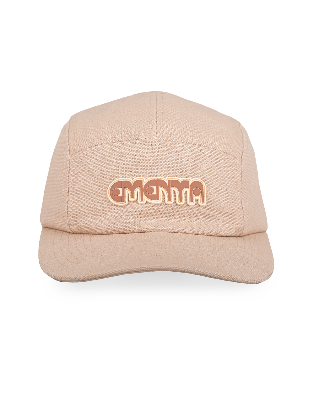 The Dots Canvas Cap is a classic five-panel cap crafted from durable 100% cotton canvas, offering a sturdy, comfortable fit. It comes in an off-white color, complemented by a slightly curved brim. The front features the Ementa Dots logo, adding a clean touch to the design.