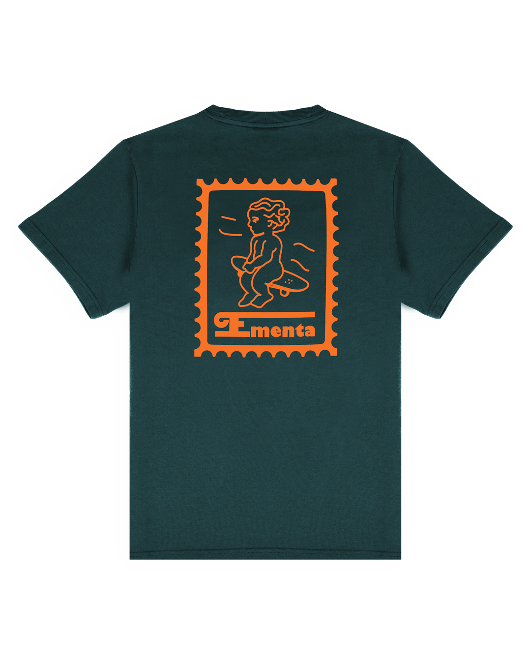 Made from 100% soft cotton, this petrol-colored t-shirt is designed to maintain its shape over time. The Ikon stamp design in orange is digitally created by our artist team for a unique touch.