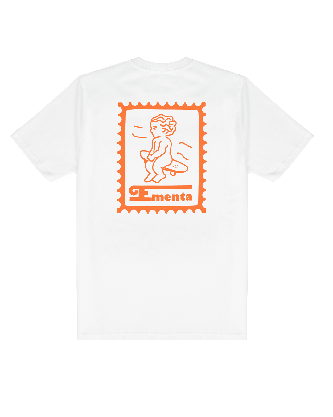 Made from 100% soft cotton, this white-colored t-shirt is designed to maintain its shape over time. The Ikon stamp design in orange is digitally created by our artist team for a unique touch.