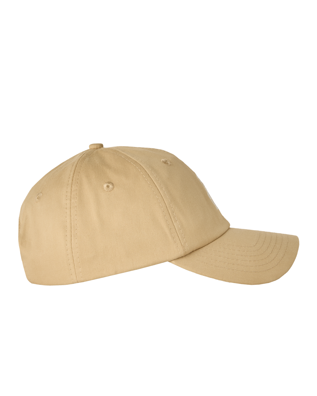 A khaki twill cap made from 100% cotton, offering a soft feel and breathable wear. It features a firm, curved brim for structure and an embroidered Ikon logo on the front. The adjustable strap with a metal buckle ensures a secure fit.