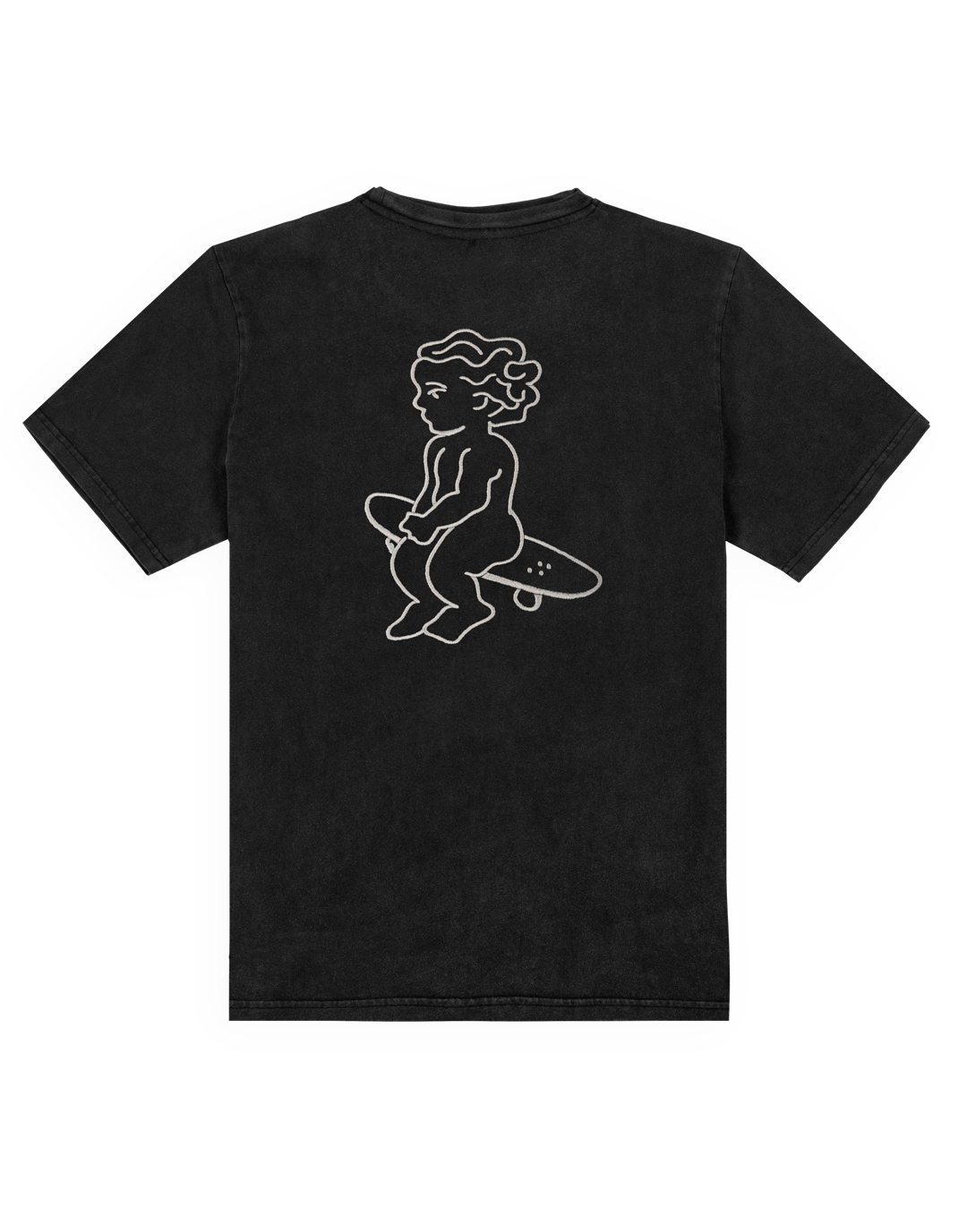 The Ikon Washed T-Shirt has a black-washed finish and features the Ikon stamp embroidery on both the front and back, crafted from 100% cotton for lasting comfort and durability.